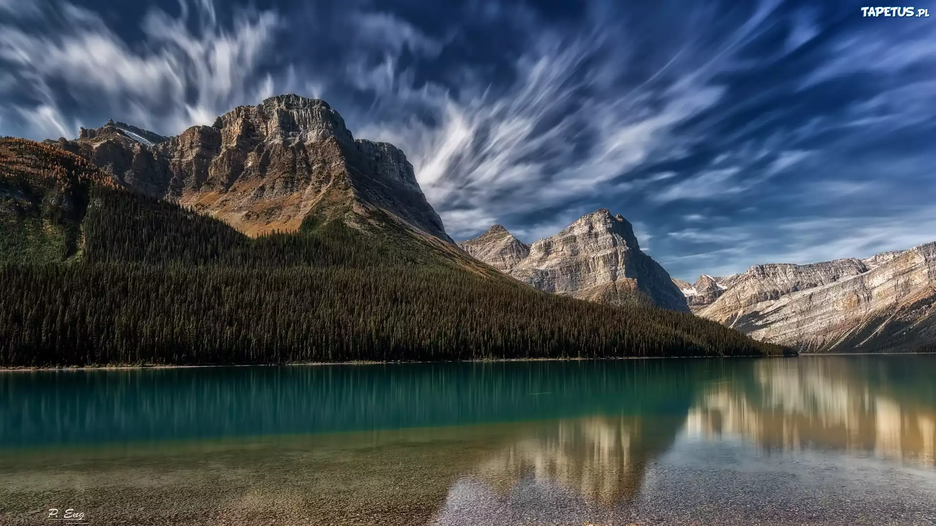 Góry, Jezioro, Hector Lake, Las, Park Narodowy Banff, Kanada