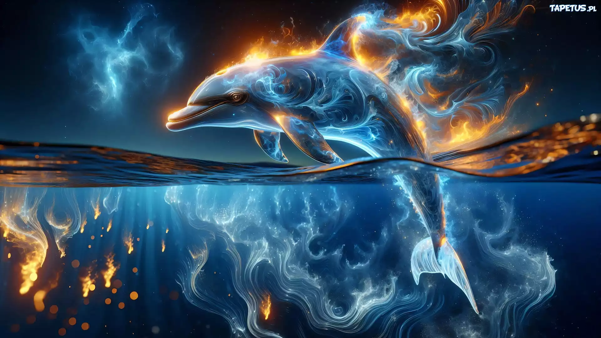Morze, Delfin, Grafika