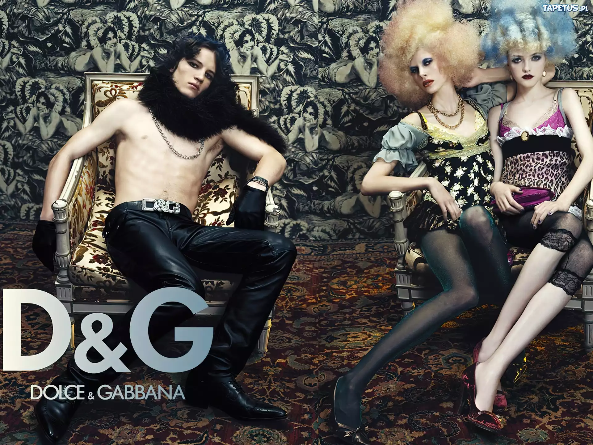 Dolce And Gabbana, kobiety, sukiekni, mężczyzna, spodnie, skórzane