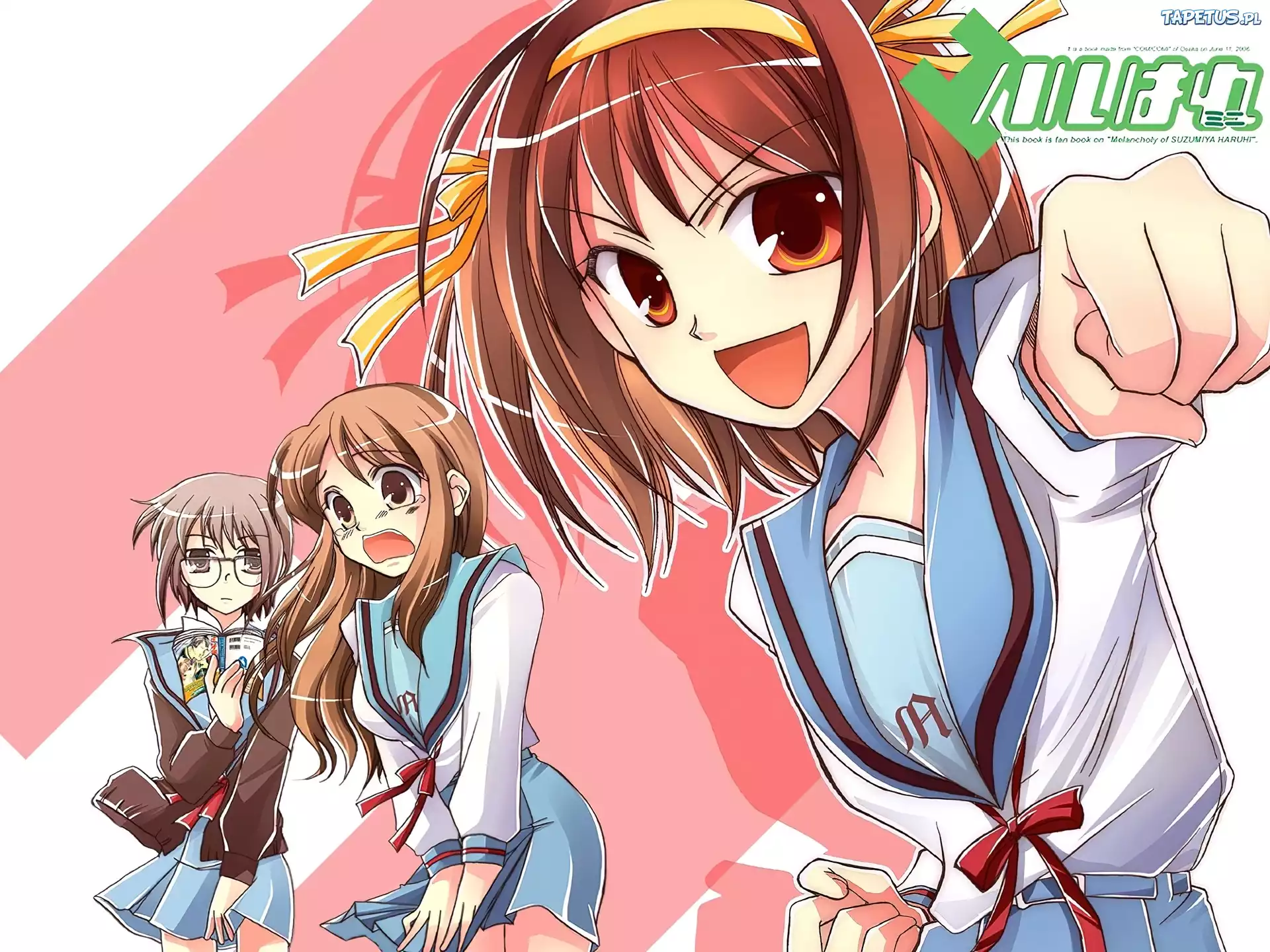Suzumiya Haruhi No Yuuutsu, okulary, książka