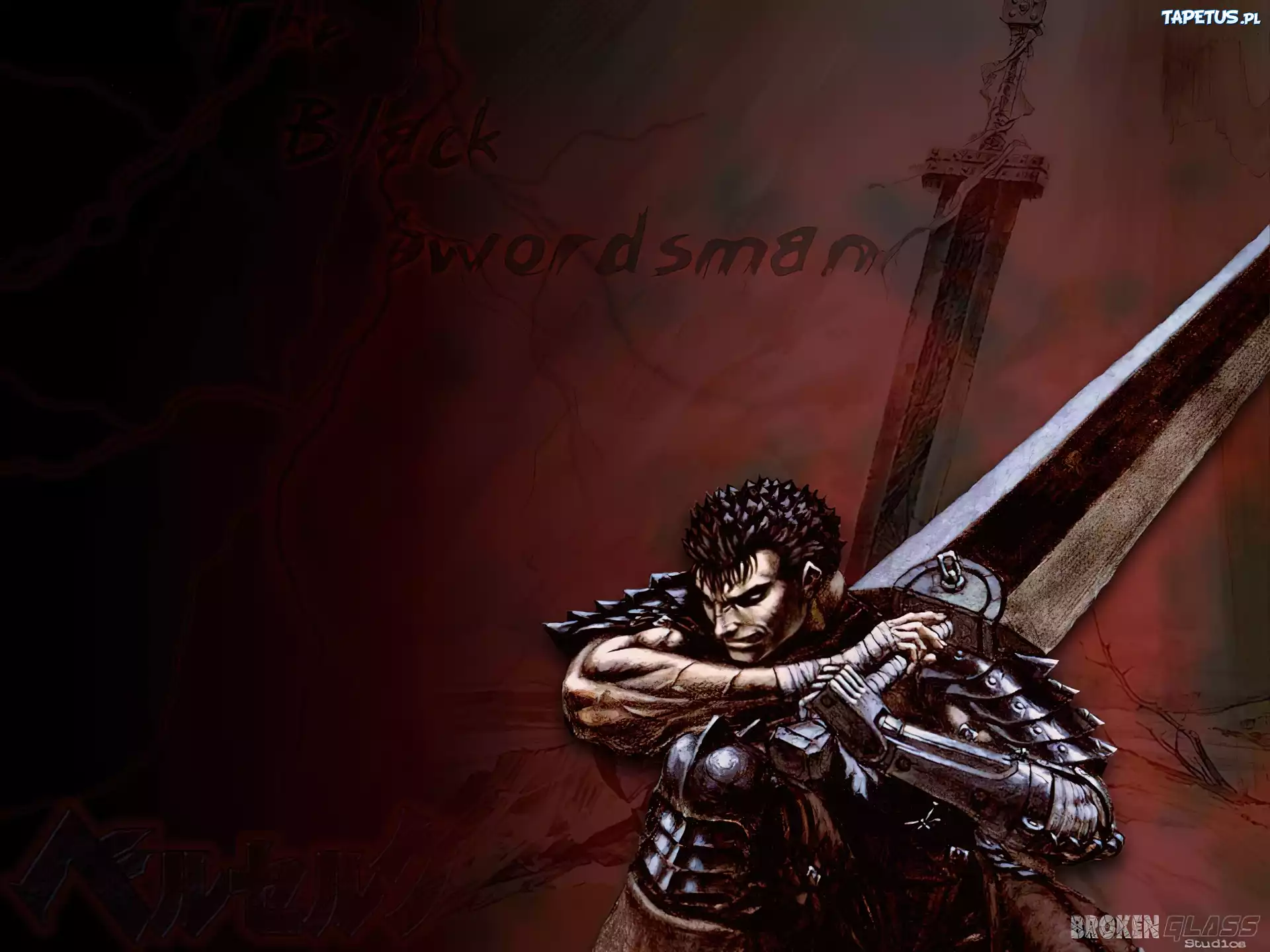 Berserk, napis, człowiek, miecz