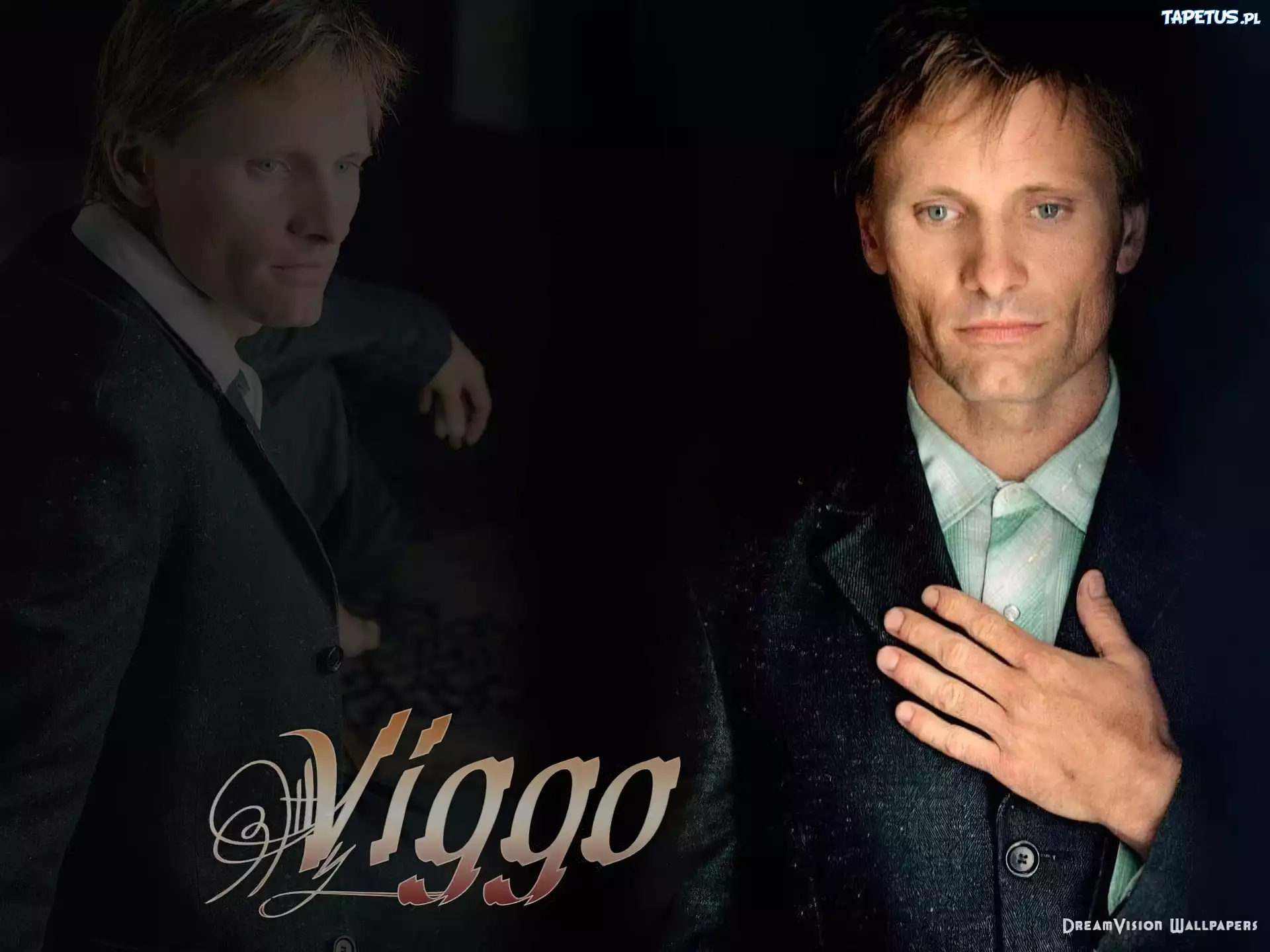 Viggo Mortensen, czarna marynarka