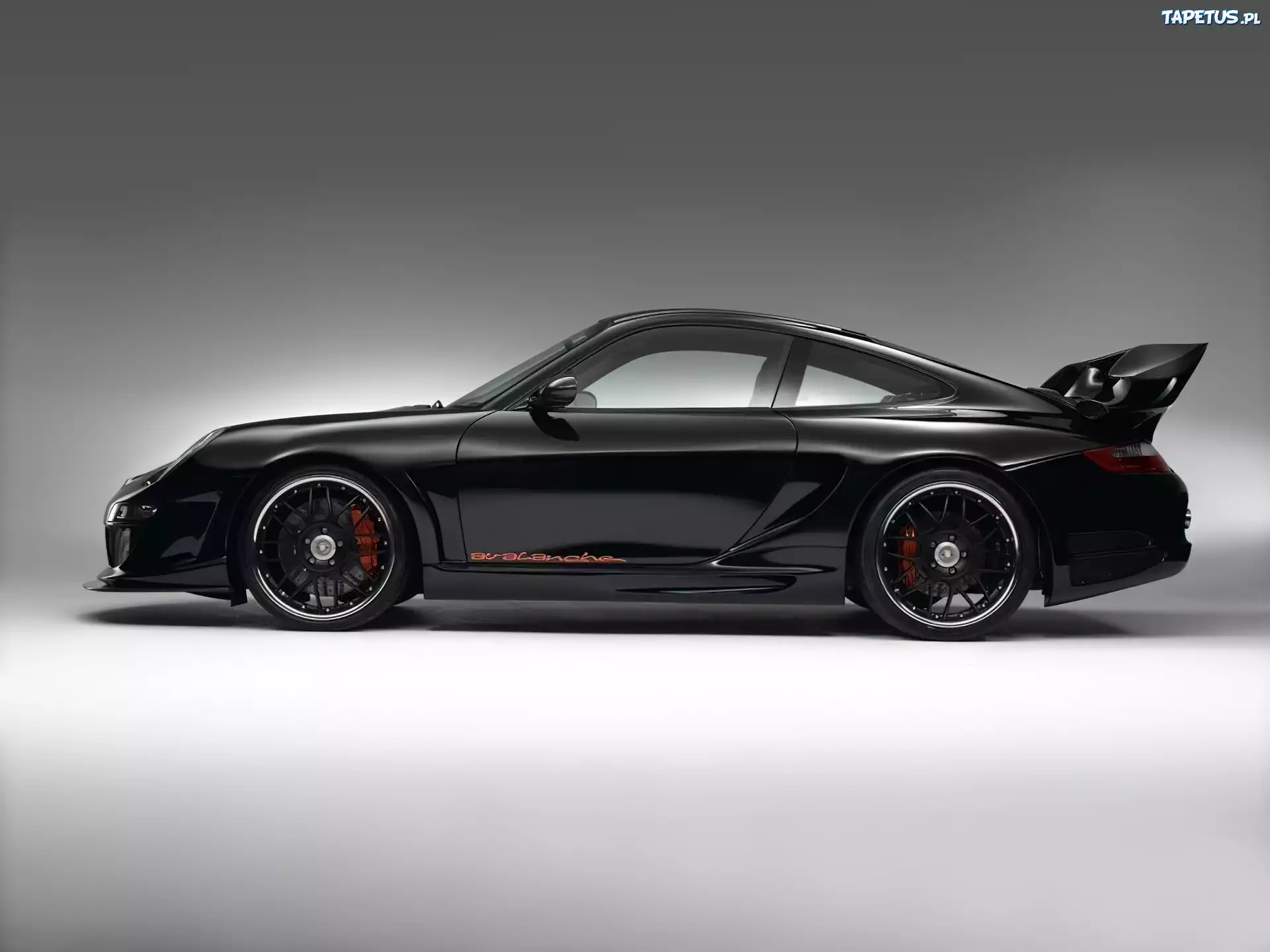 Czarne, Porsche 911, Lewy Profil