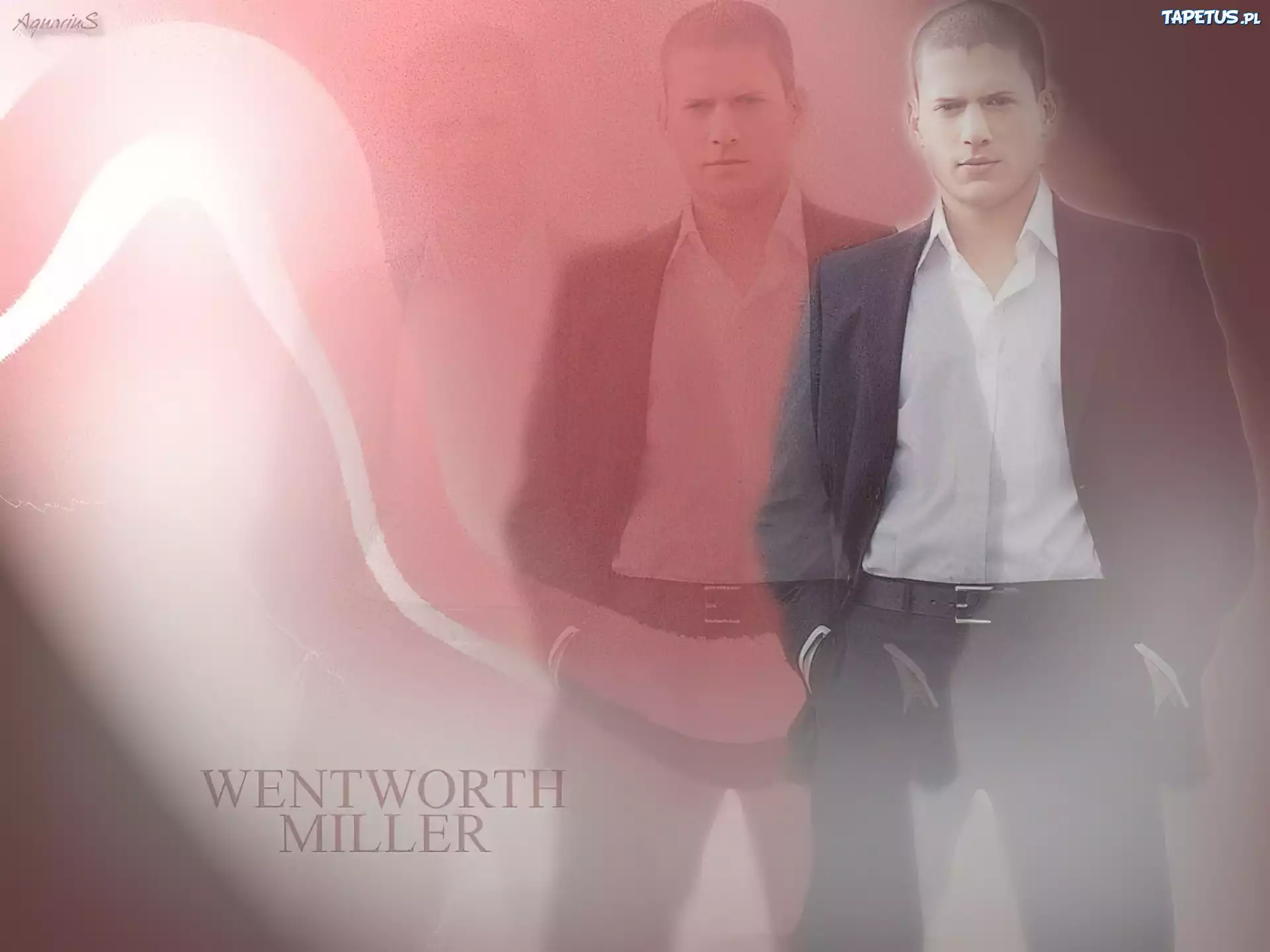 Wentworth Miller, czarny garnitur