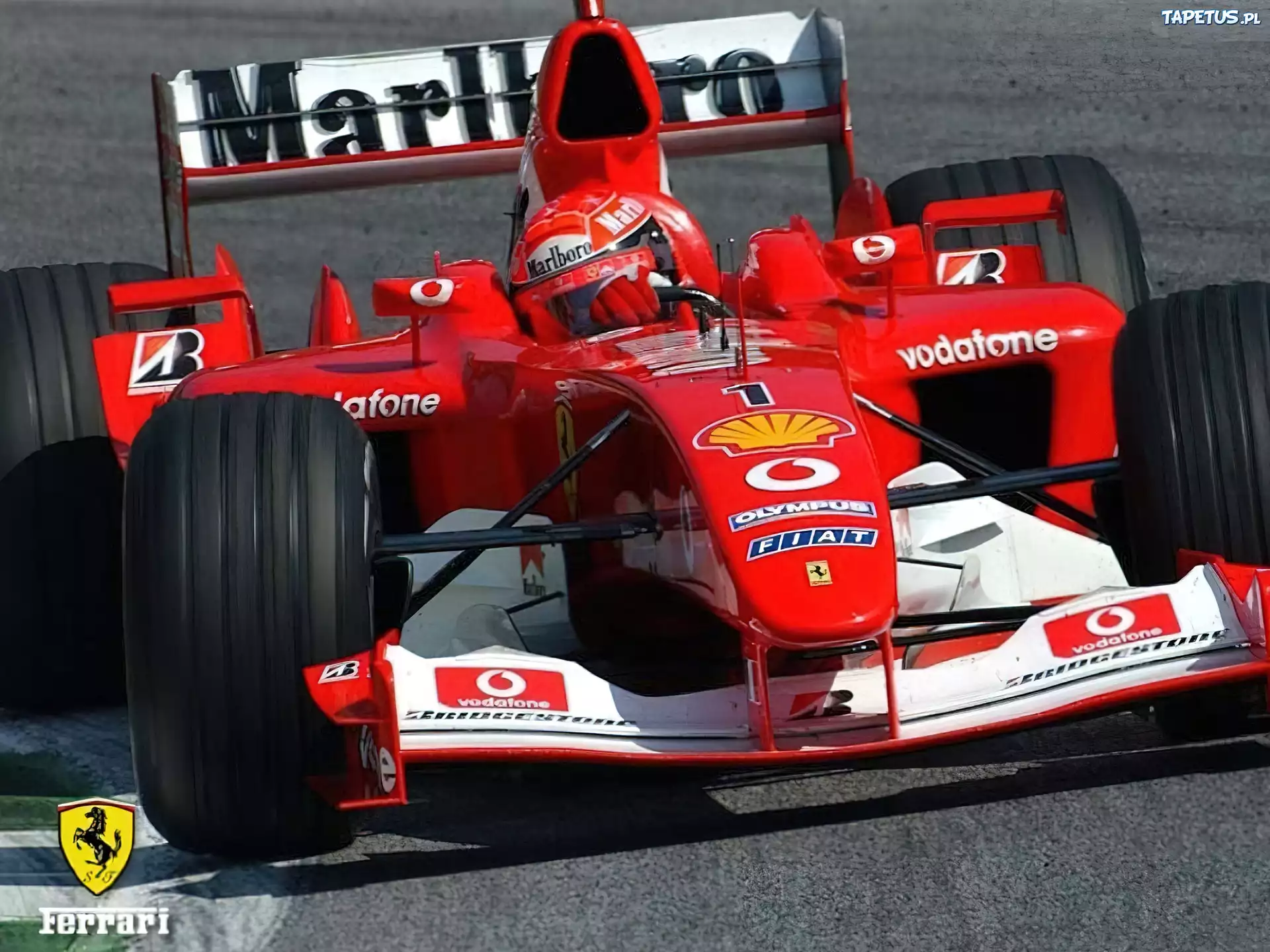 Formuła 1,bolid,opony, kask , koła, spojler
