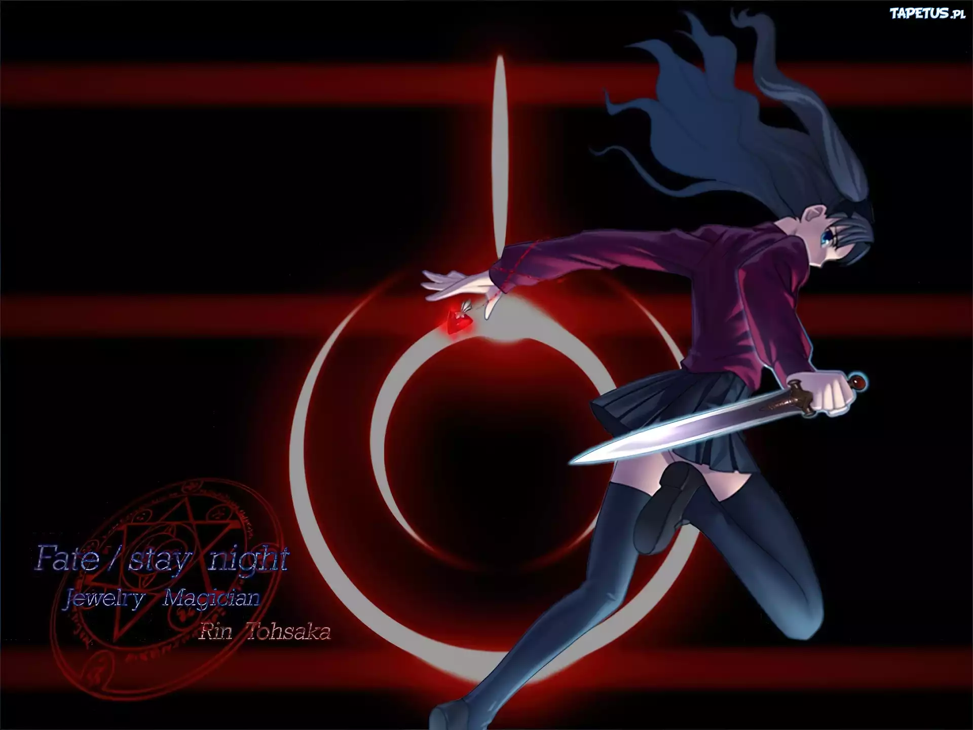 Fate Stay Night, dziewczyna, logo, sztylety