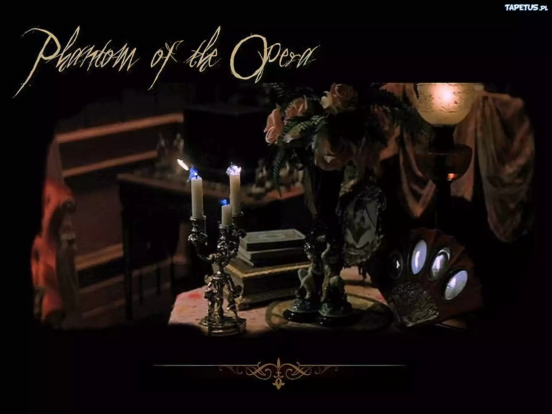 Phantom Of The Opera, stolik, świecznik, wazon