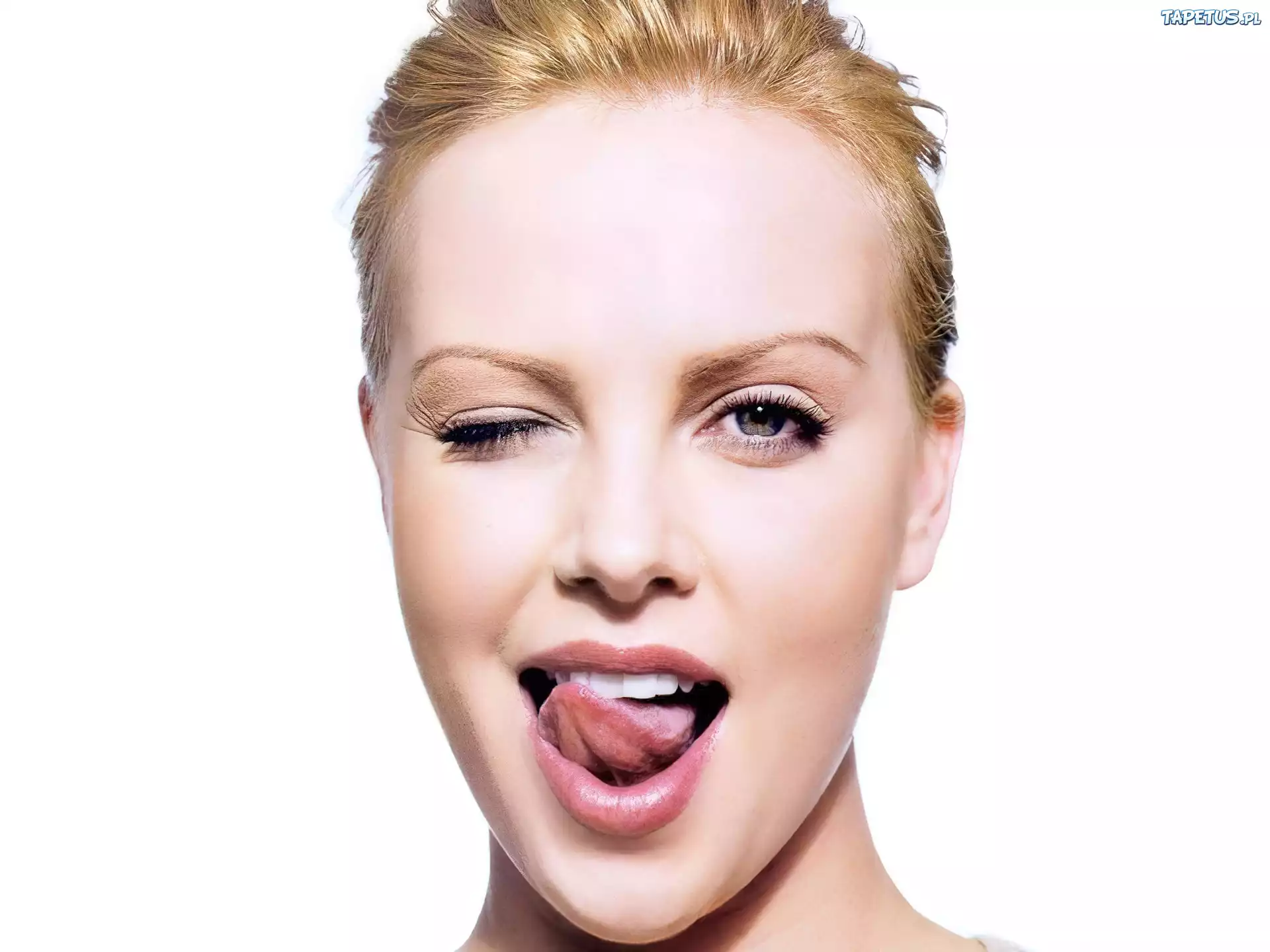 Charlize Theron,usta, język