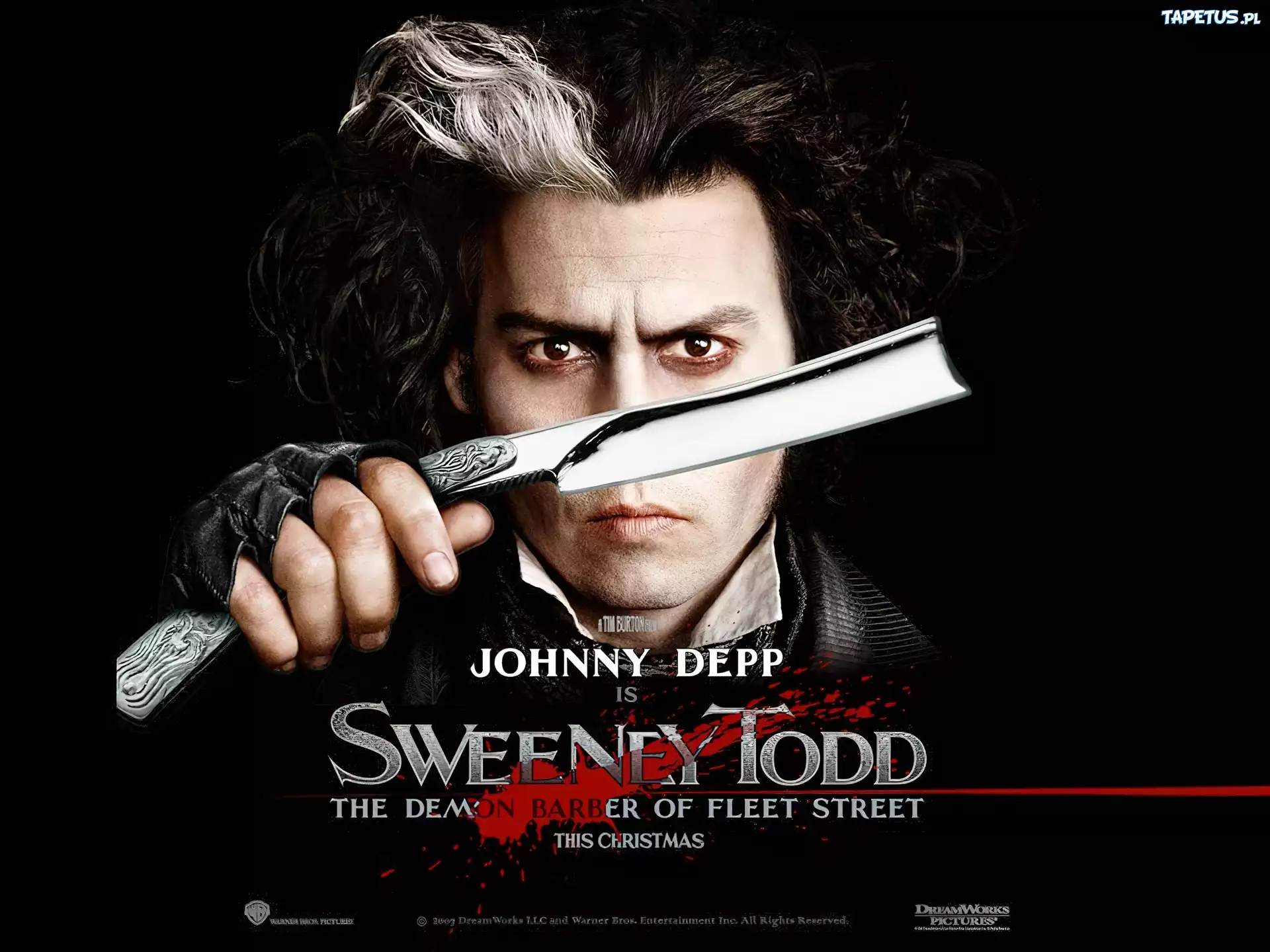 Sweeney Todd, Johnny Depp, brzytwa, dłoń