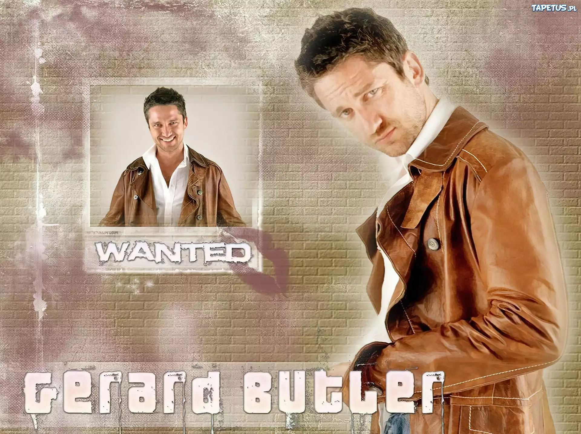 Gerard Butler,wanted, brązowa kurtka