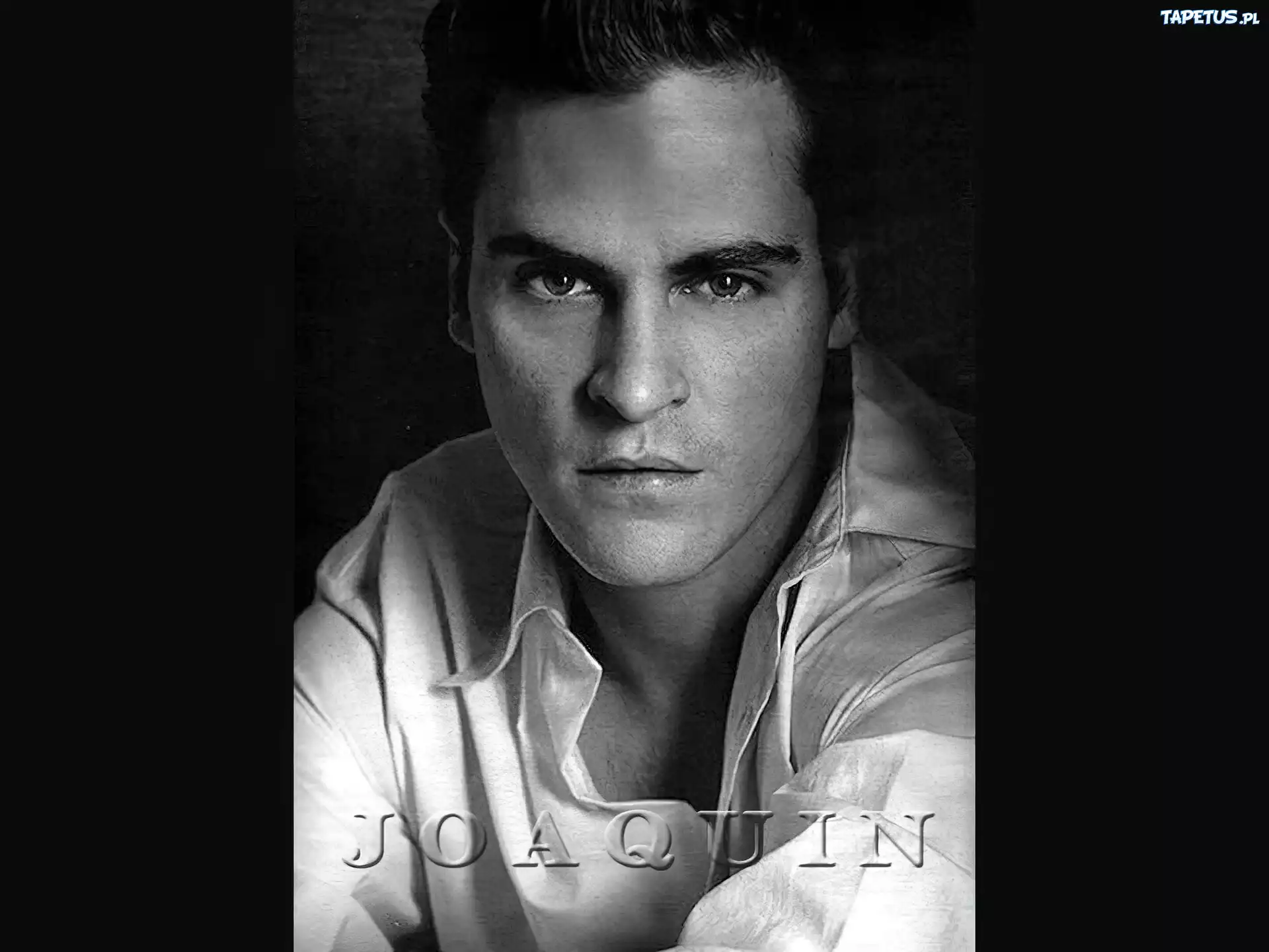 Joaquin Phoenix,biała koszula
