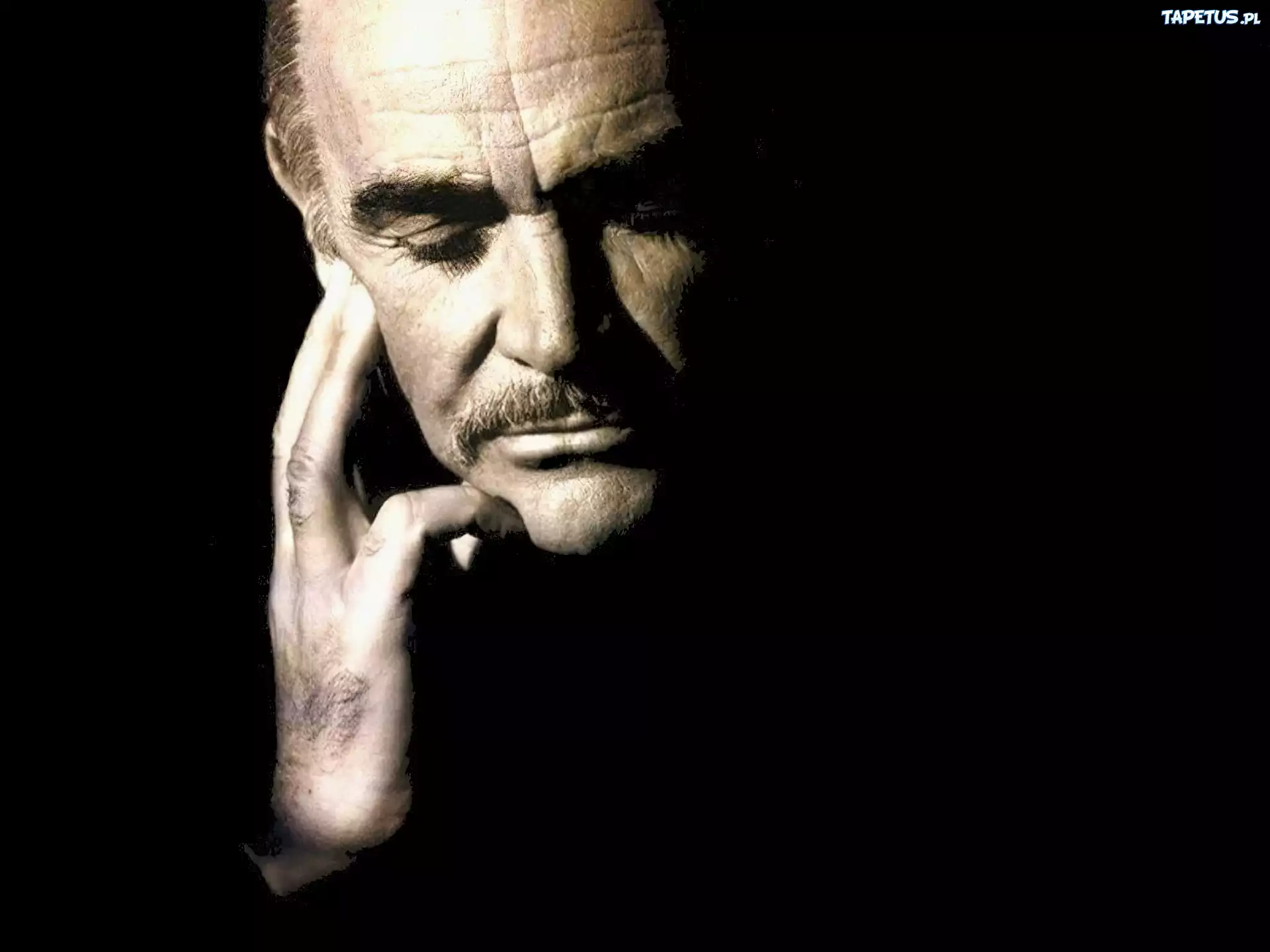 Sean Connery,twarz, ręka