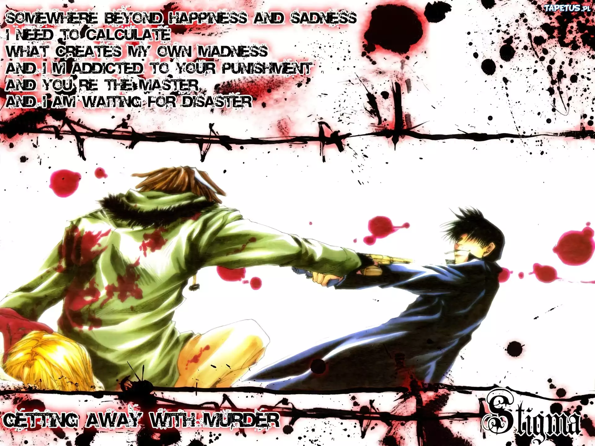 Saiyuki, murder, postacie, tekst, krew