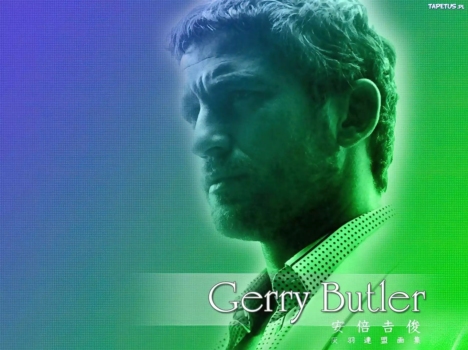 Gerard Butler,jasne włosy, broda