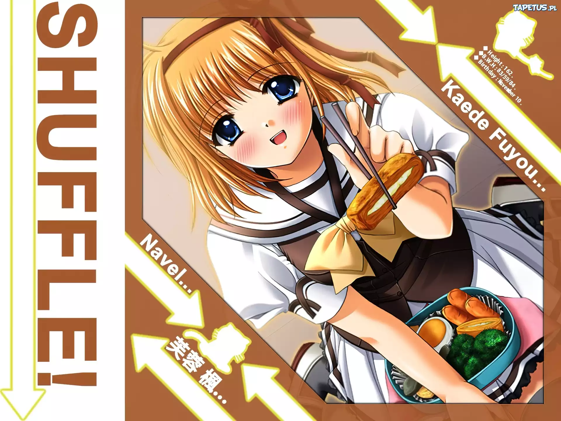 Shuffle, Kaede Fuyou, jedzenie