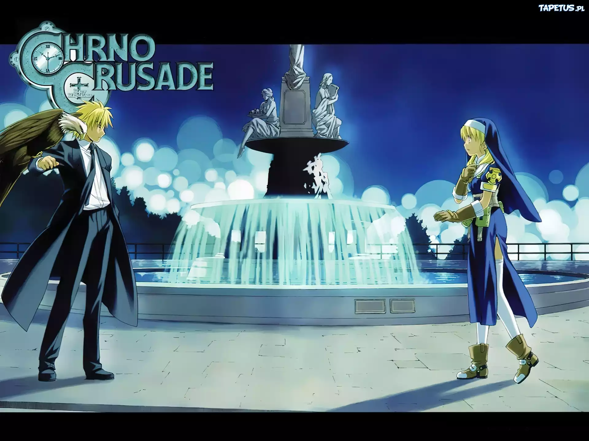 Chrono Crusade, postacie, pomnik, fontanna
