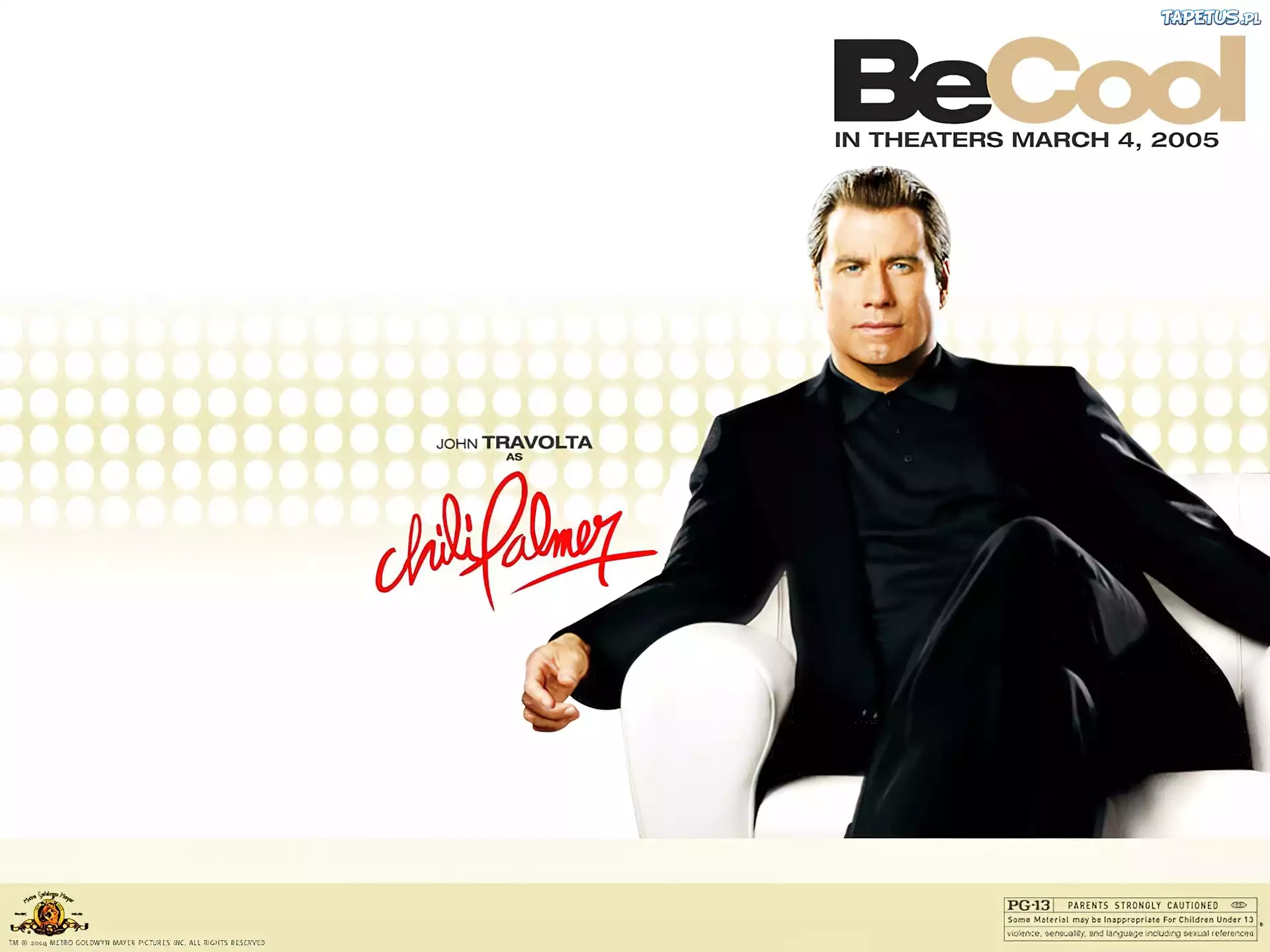 John Travolta, be cool, czarny strój