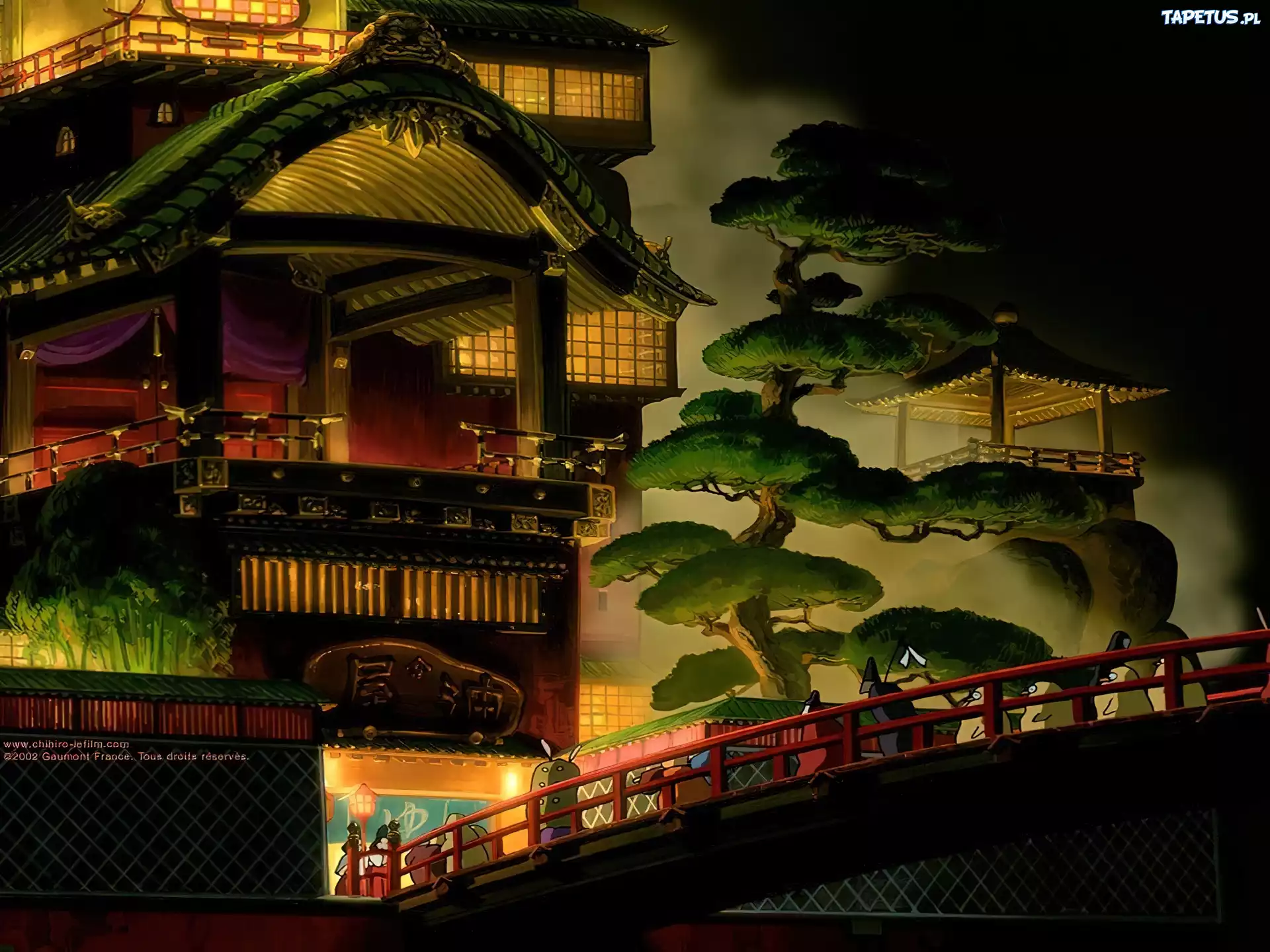 Spirited Away, dom, drzewa