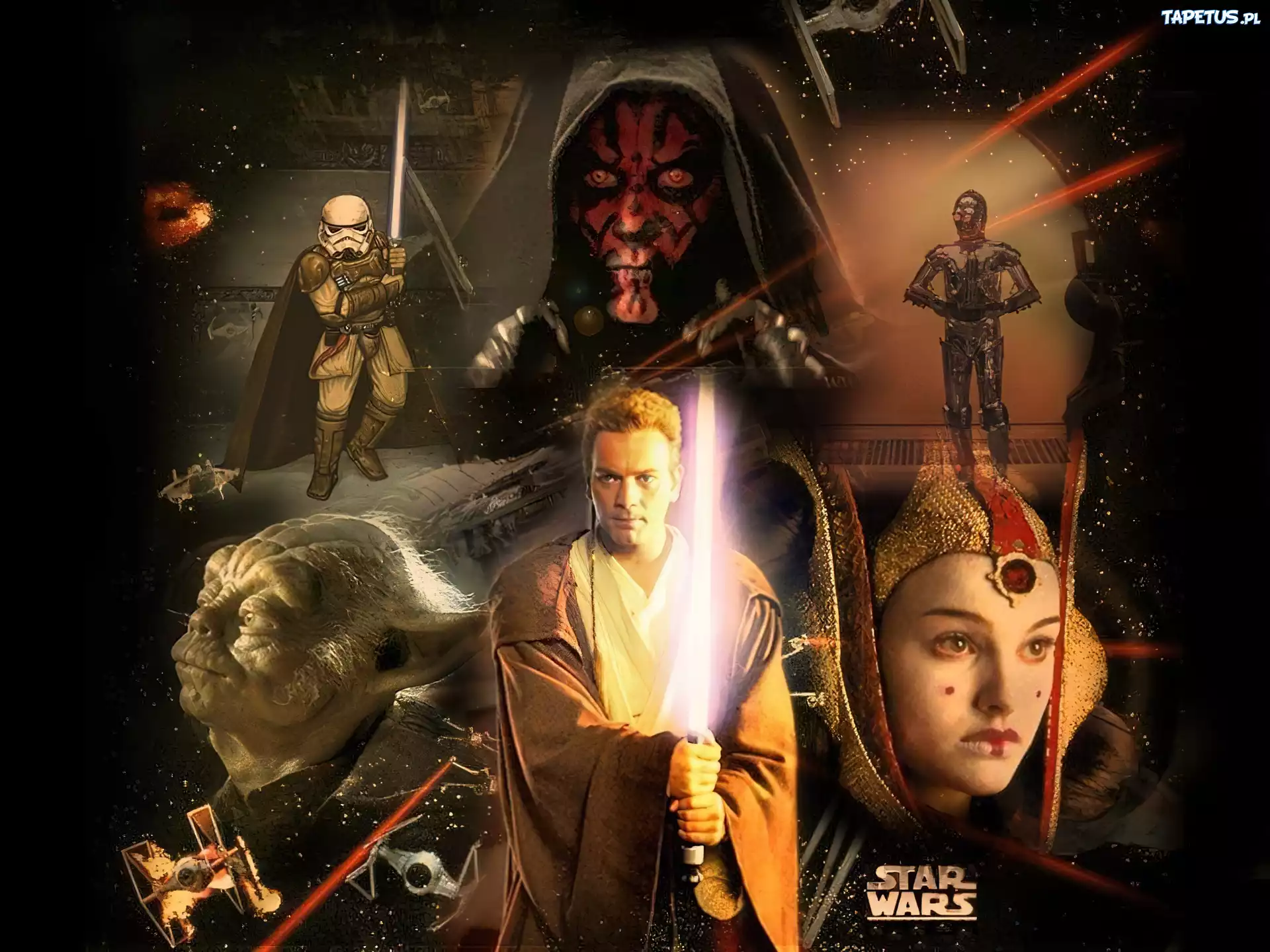 laser, Yoda, Star Wars, Natalie Portman, Ewan McGregor
