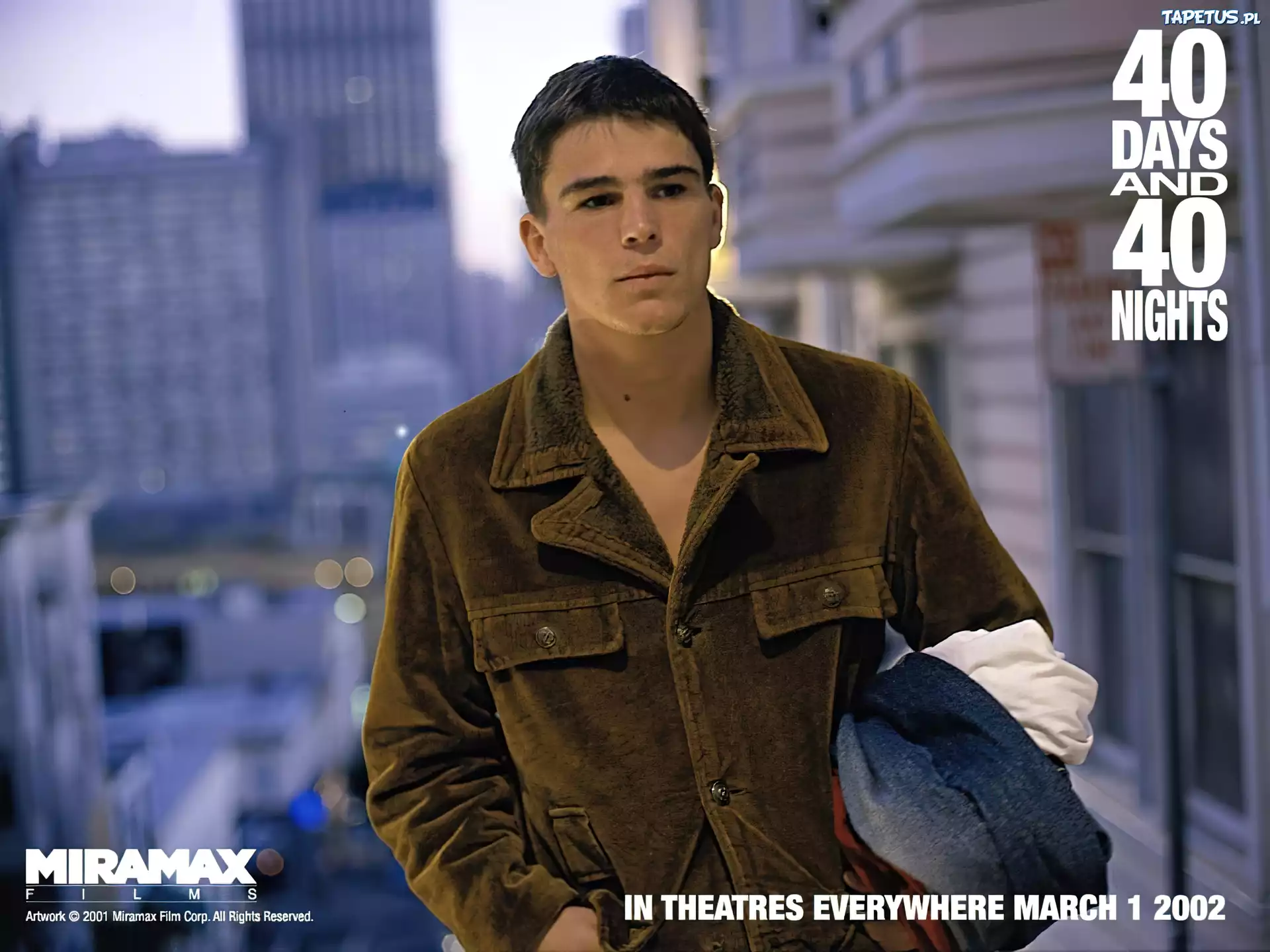 Josh Hartnett,brązowa kurtka