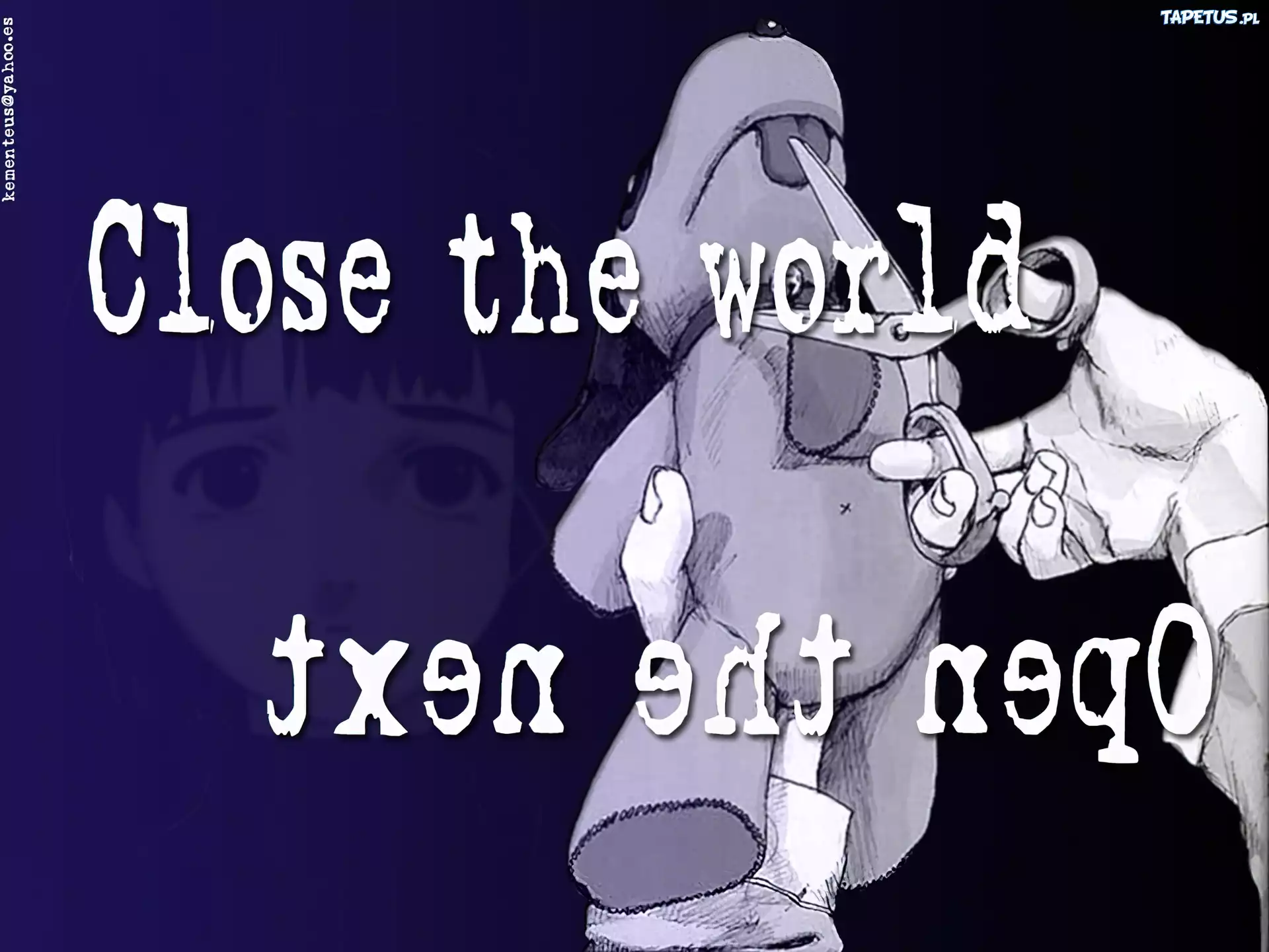 Serial Experiments Lain, twarz, nożyczki