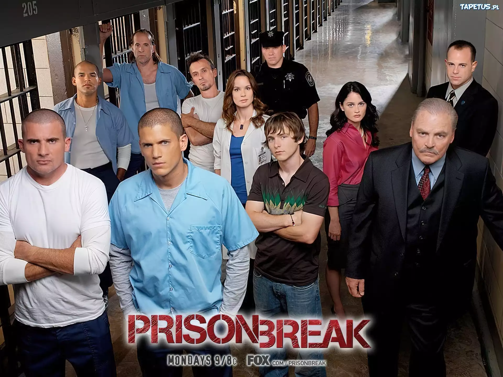 Prison Break, korytarz, cele, postacie
