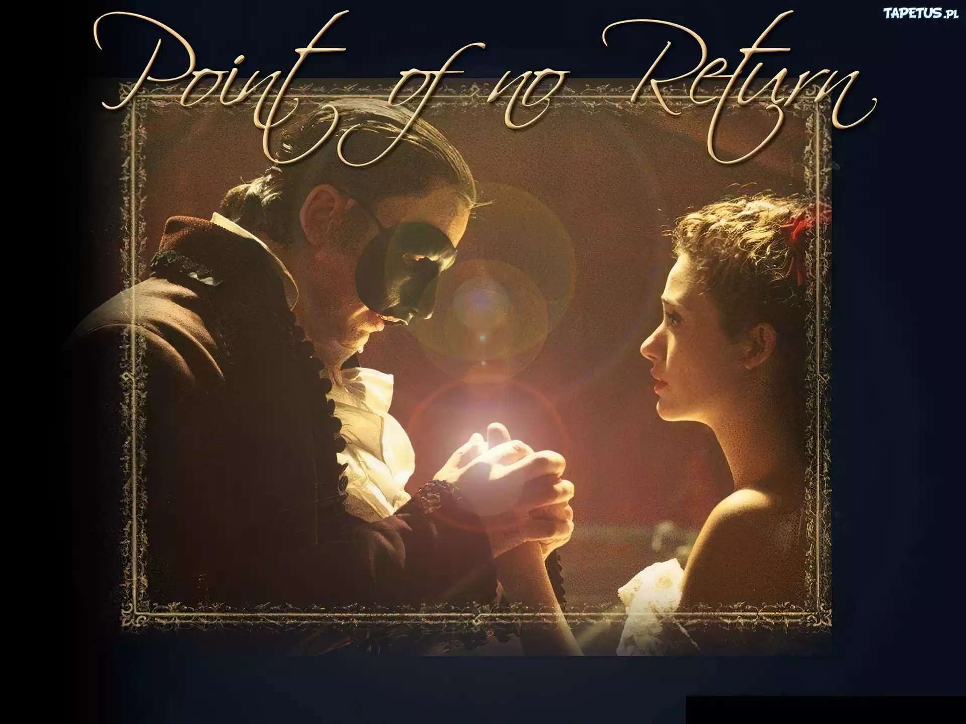 Phantom Of The Opera, Emmy Rossum, Gerard Butler, maska, dłonie