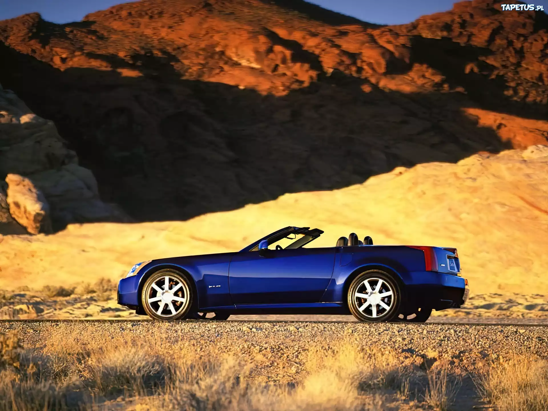 niebieski, Cadillac XLR, Pustynia