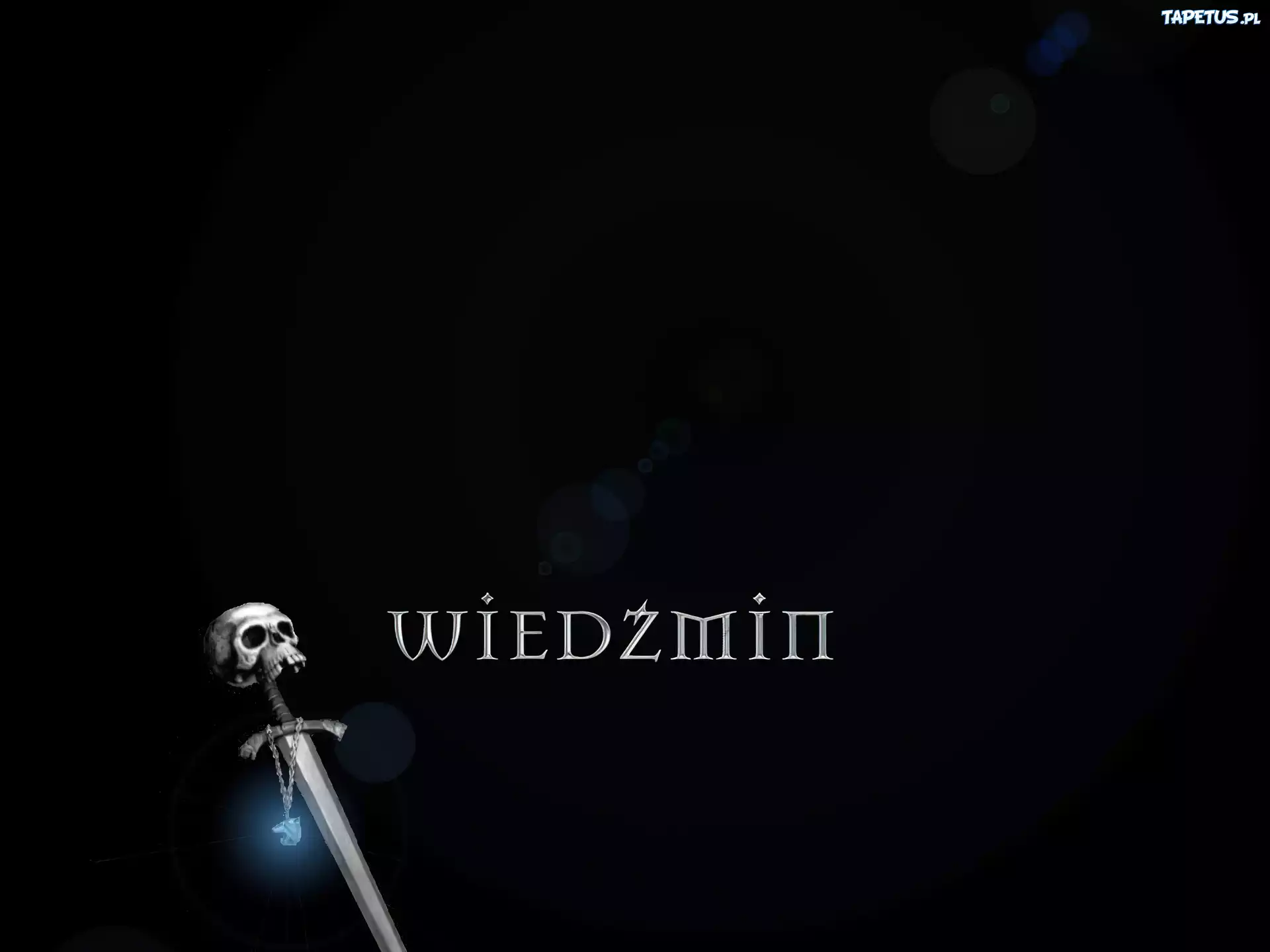 The Witcher, miecz, amulet, czaszka