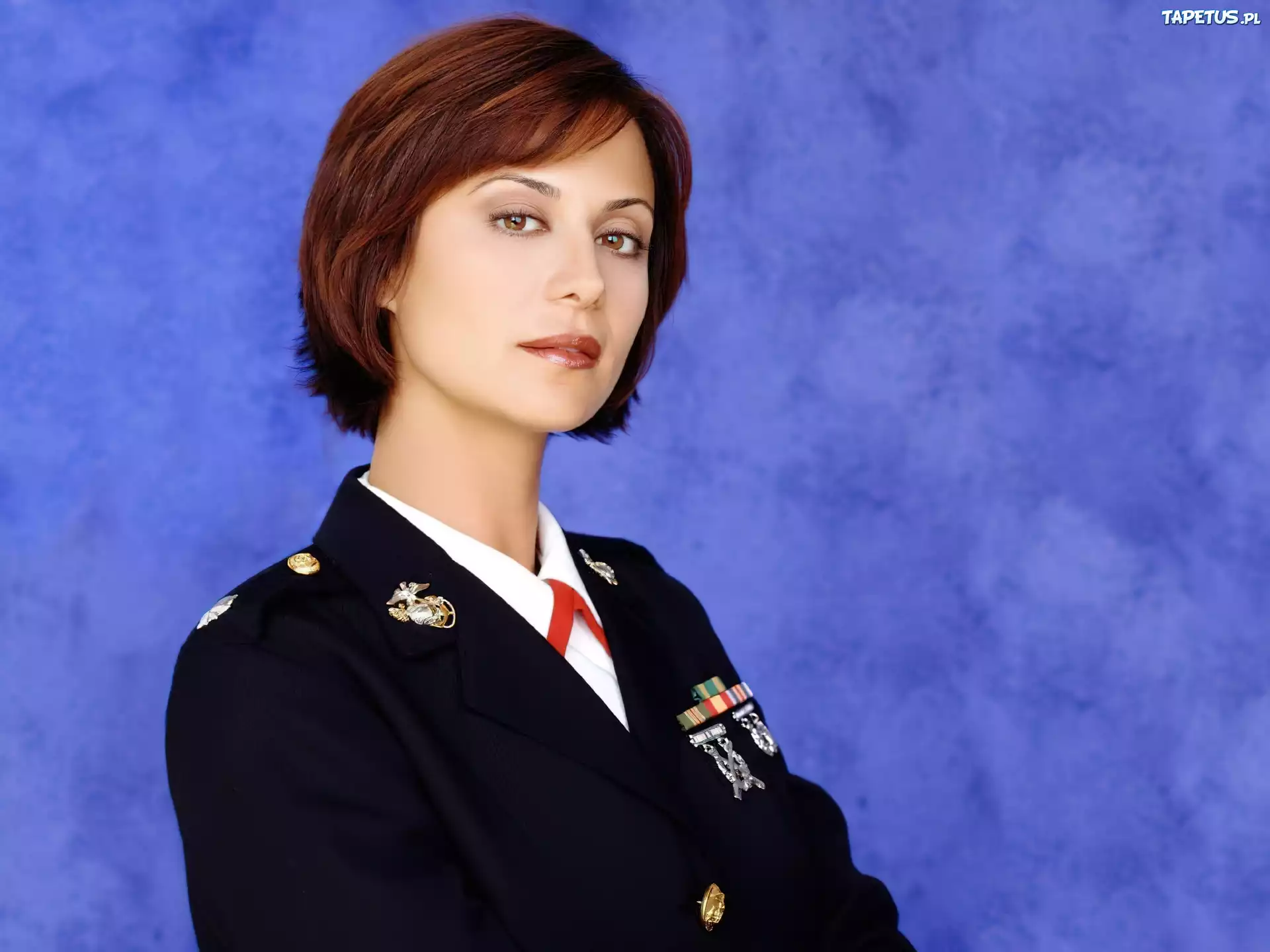 Catherine Bell,granatowy, uniform