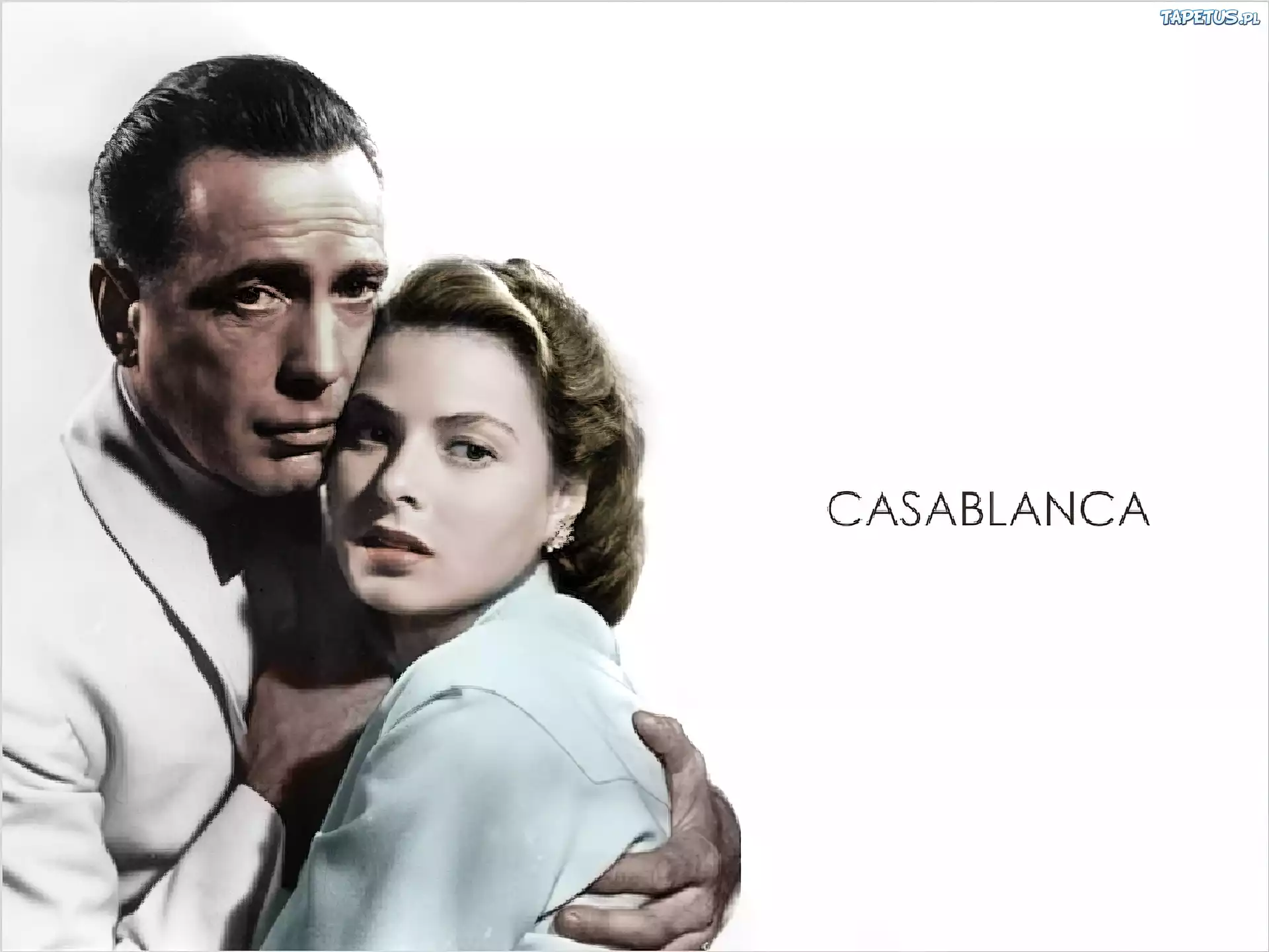 Casablanca, Humphrey Bogart, Ingrid Bergman, białe, tło