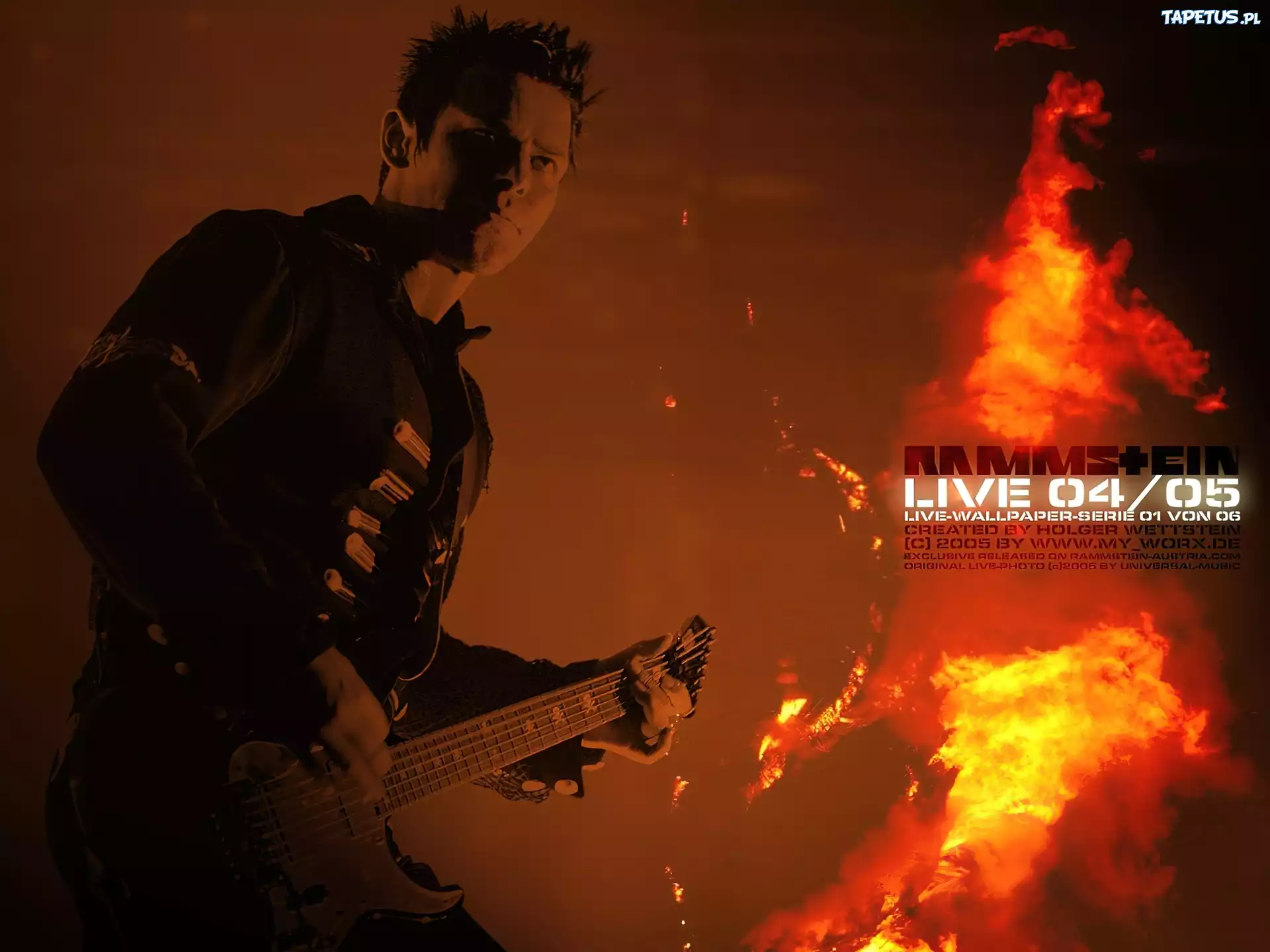 Rammstein,ogień, gitara