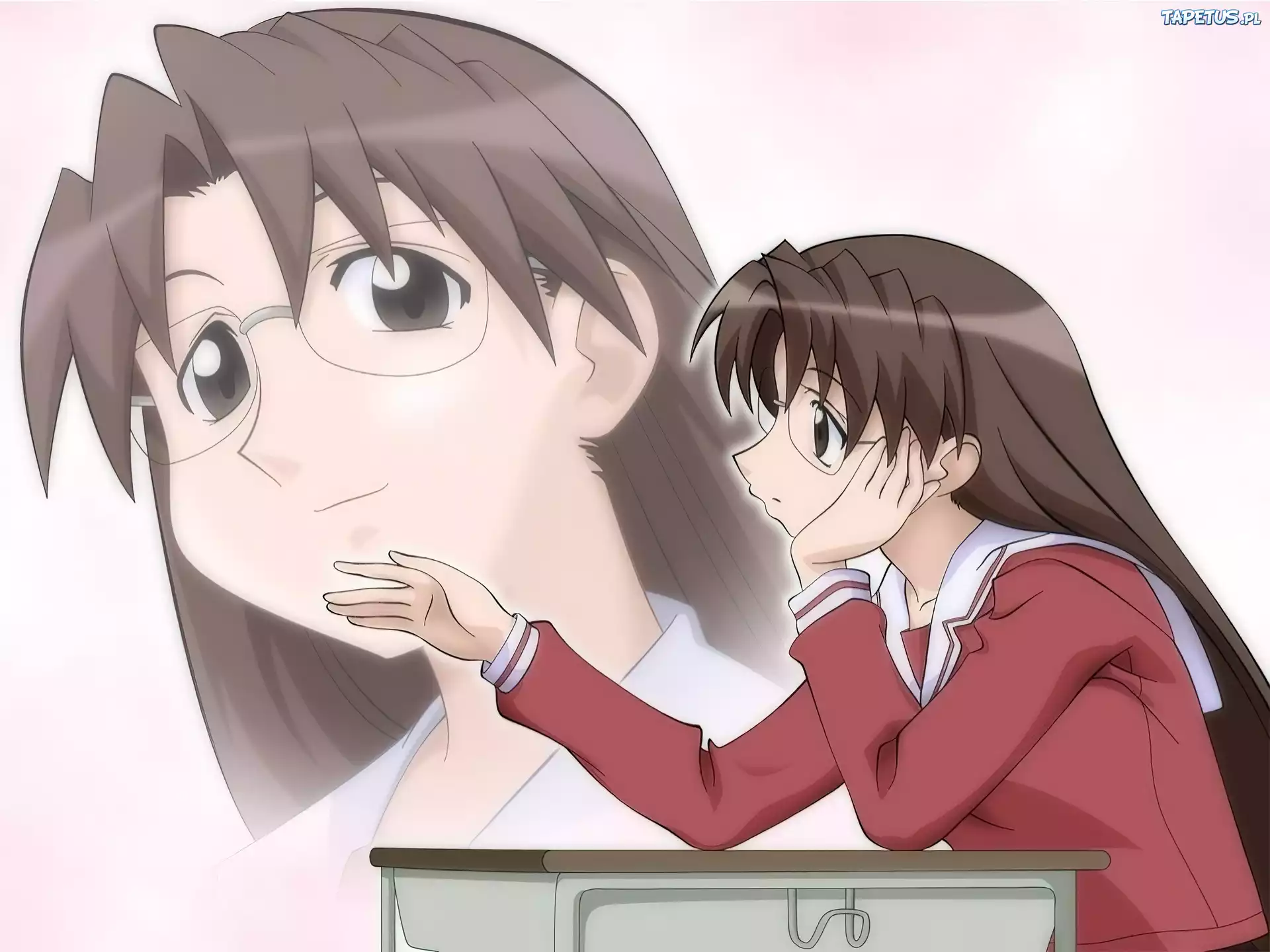 Azumanga Daioh, twarz, kobieta, okulary