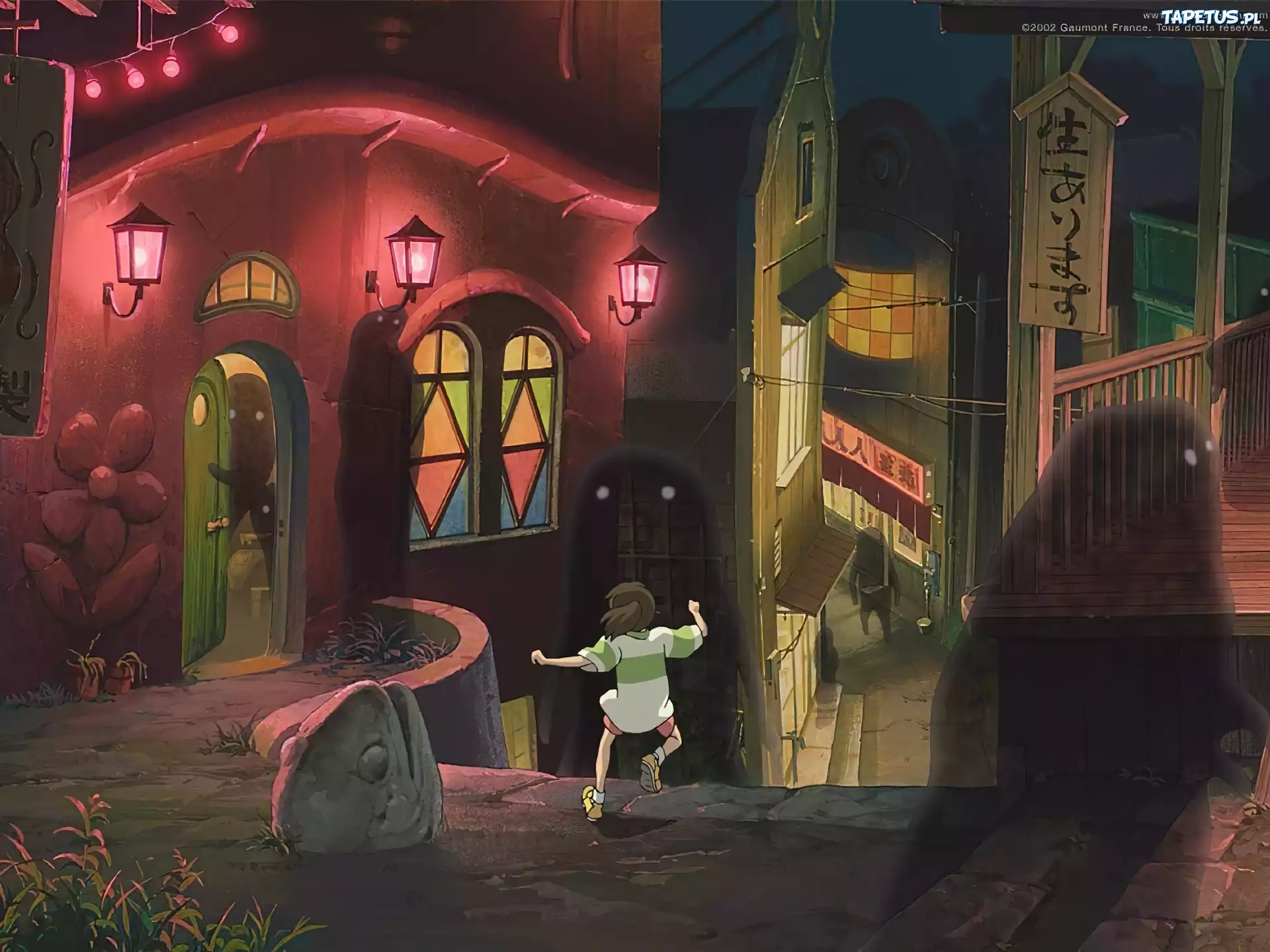 Spirited Away, budynki, światła