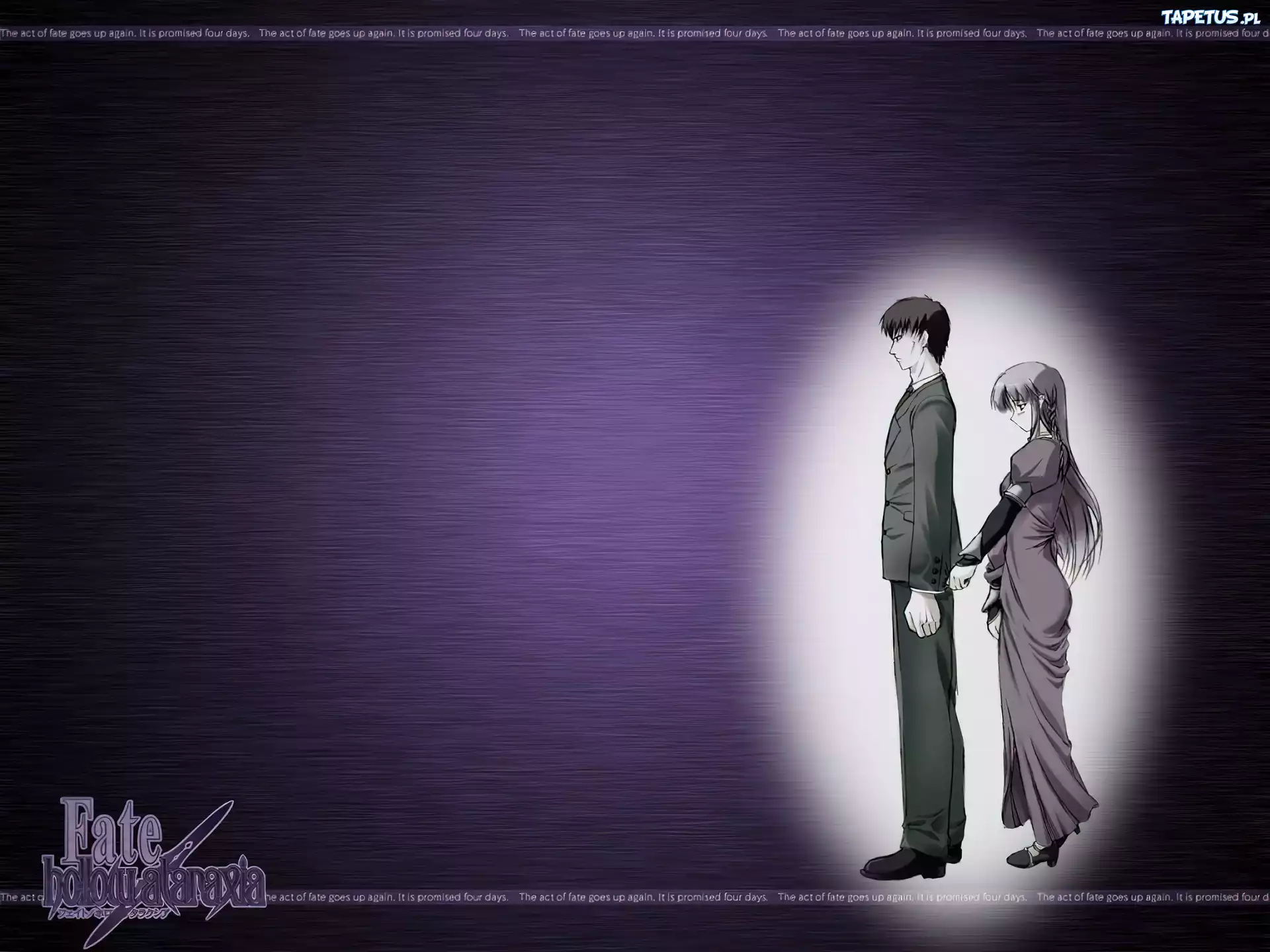 Fate Stay Night, para, ludzie, facet, kobieta, napis