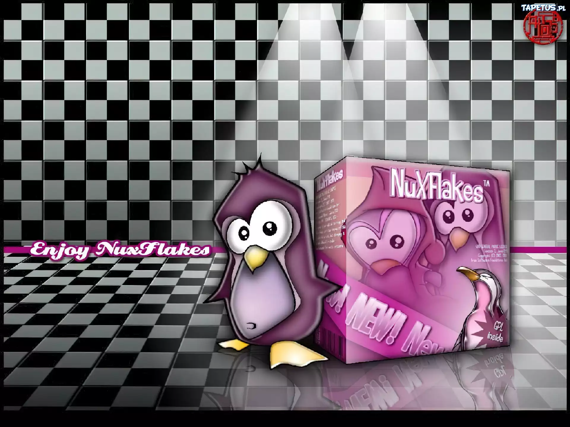 Linux, kratka, pingwin, grafika