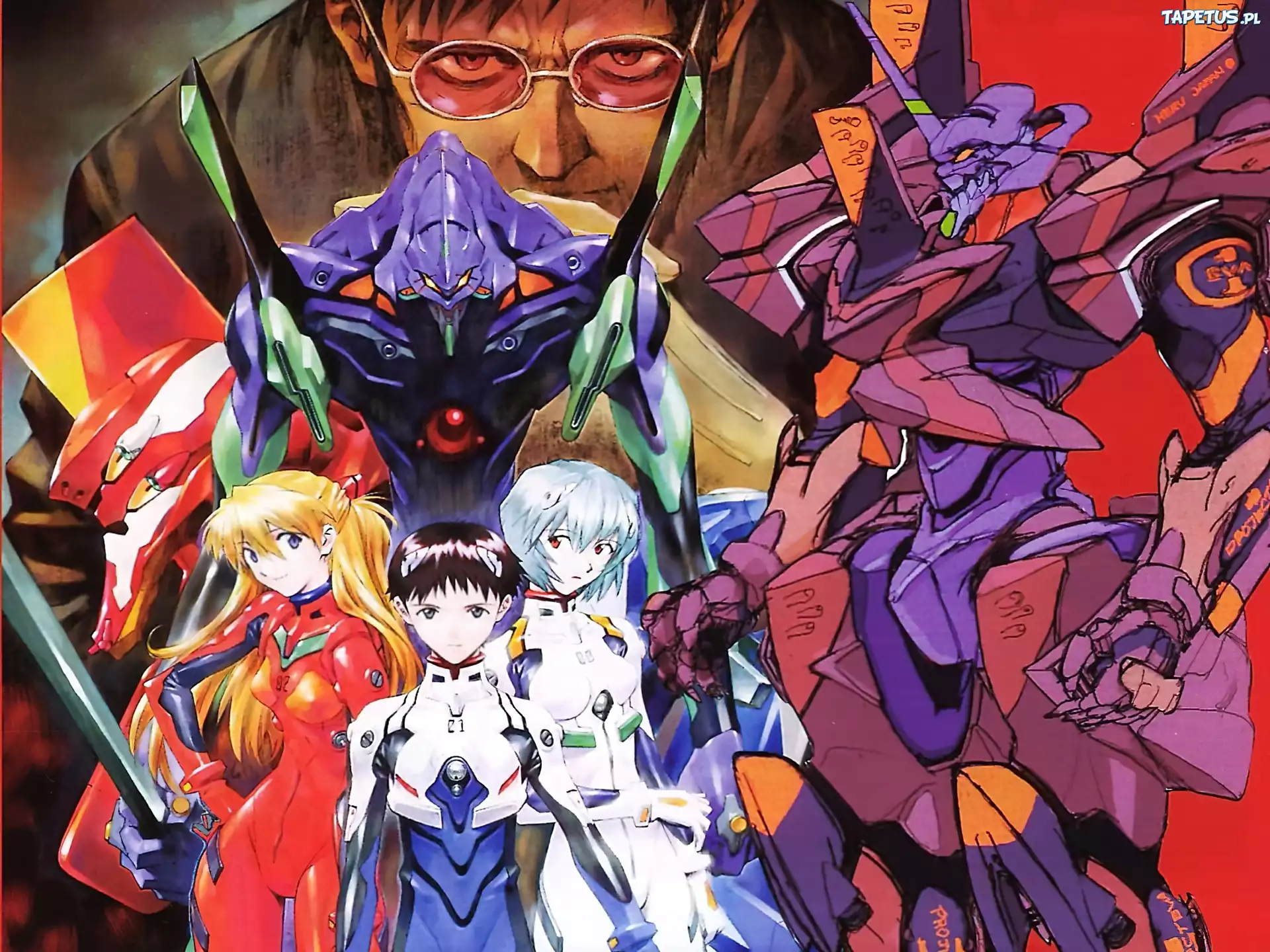 Neon Genesis Evangelion, ludzie, okulary