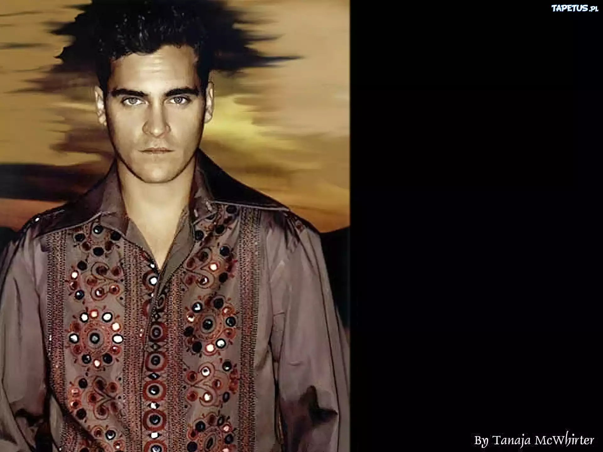 Joaquin Phoenix,kolorowa koszula