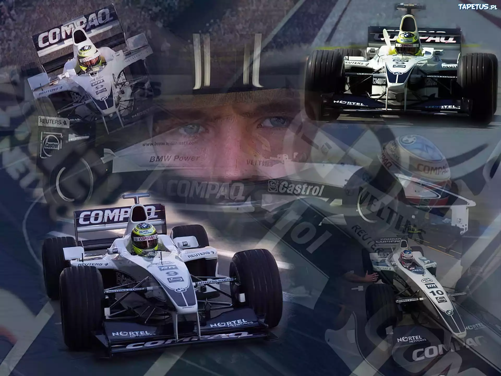 Formuła 1,bolid,opony, kask , koła, spojler