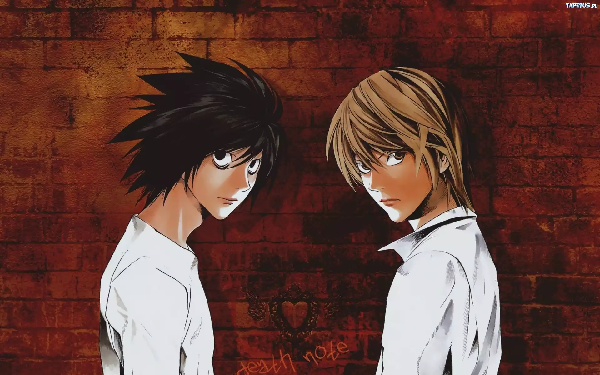 Death Note, ludzie, ściana, malunek
