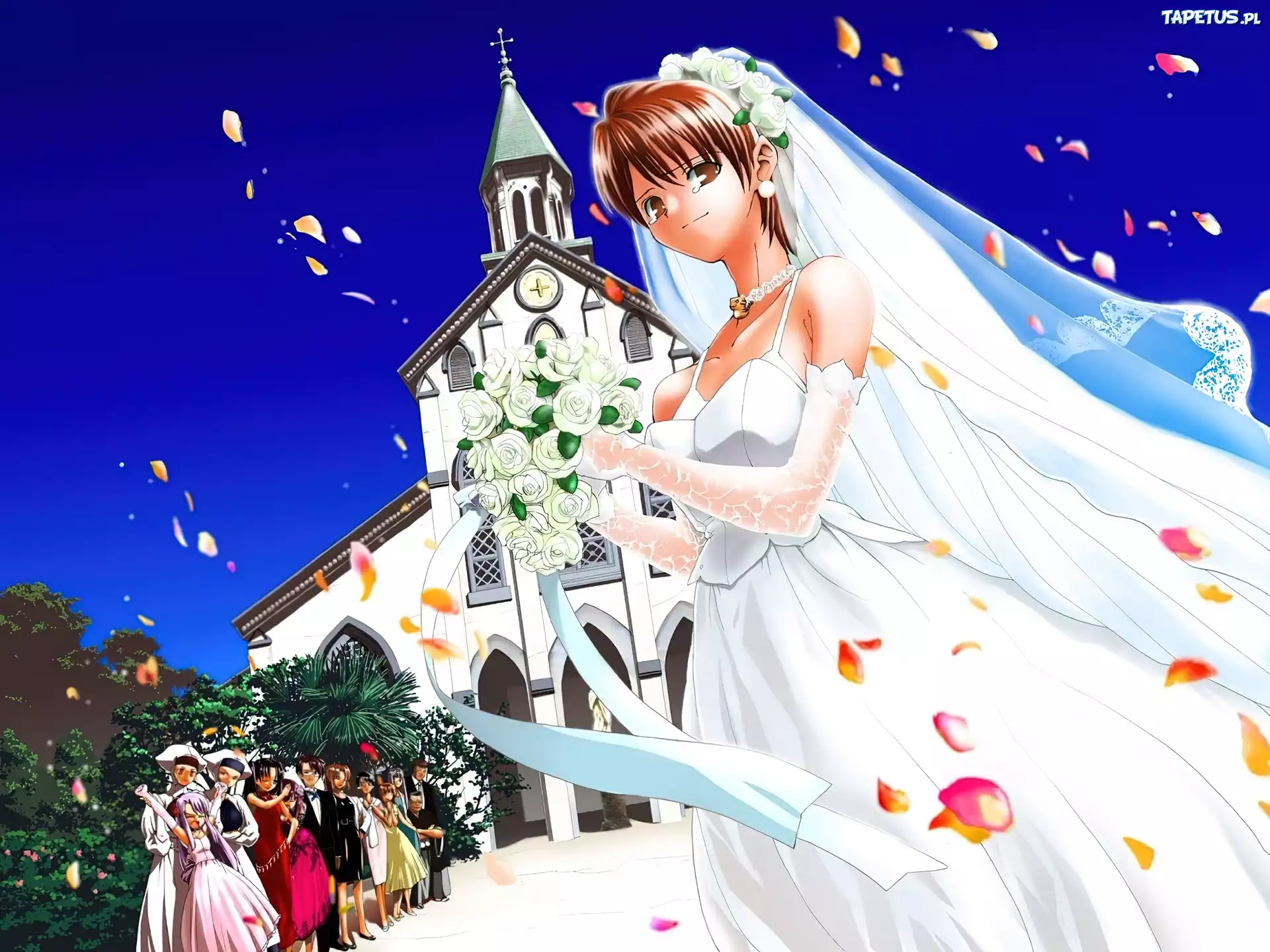 Fate Stay Night, panna młoda, ślub, ludzie