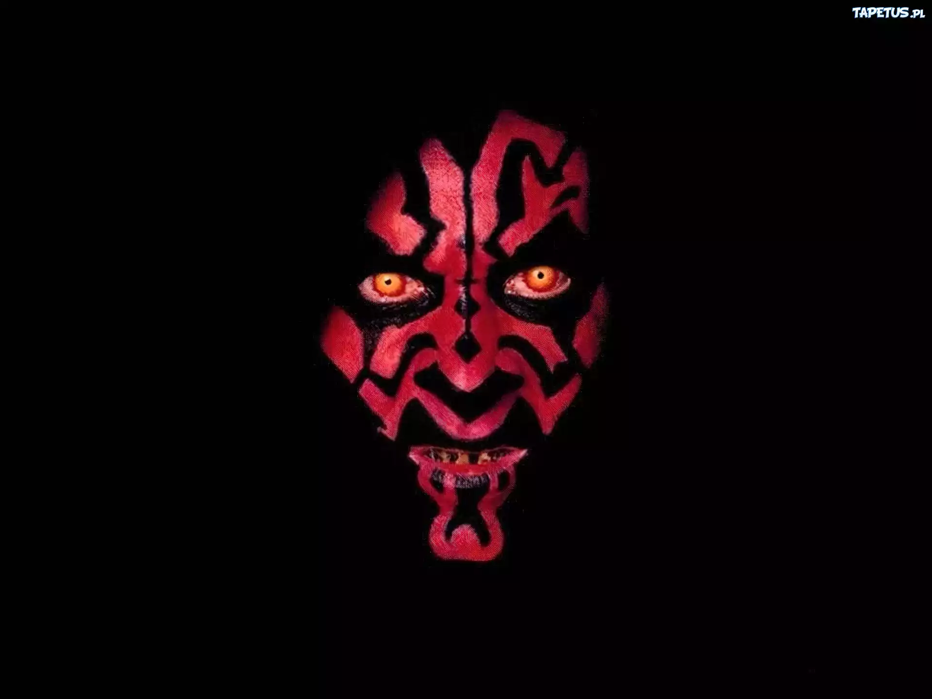 Star Wars, twarz, czarne, tło, Darth Maul