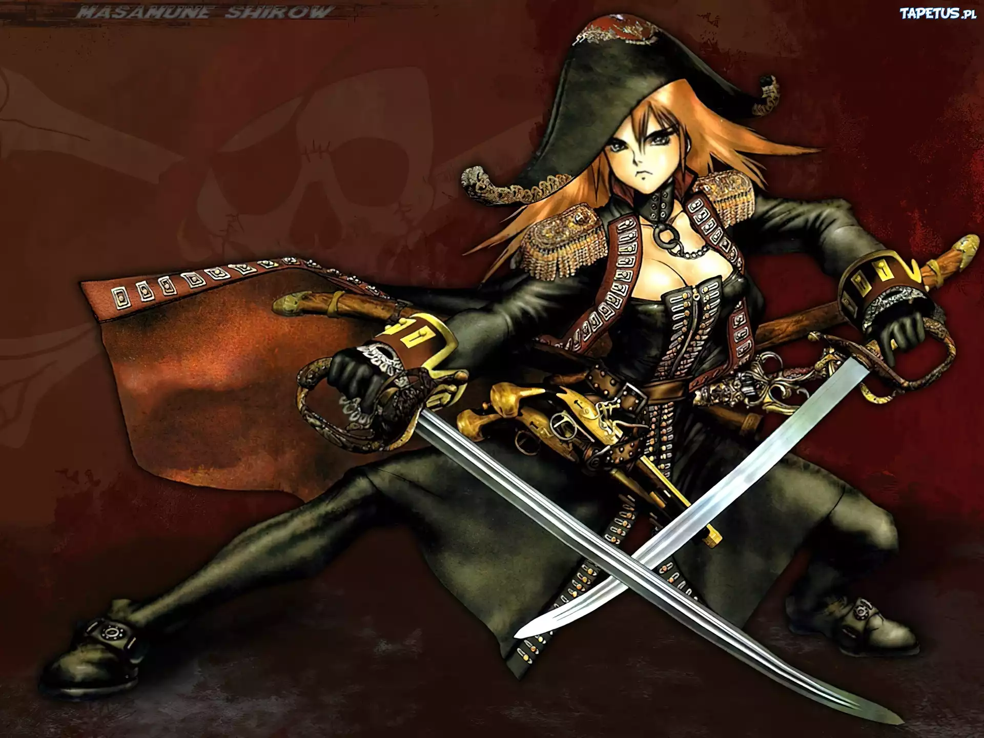 Masamune Shirow, miecze, kapelusz, wojownik