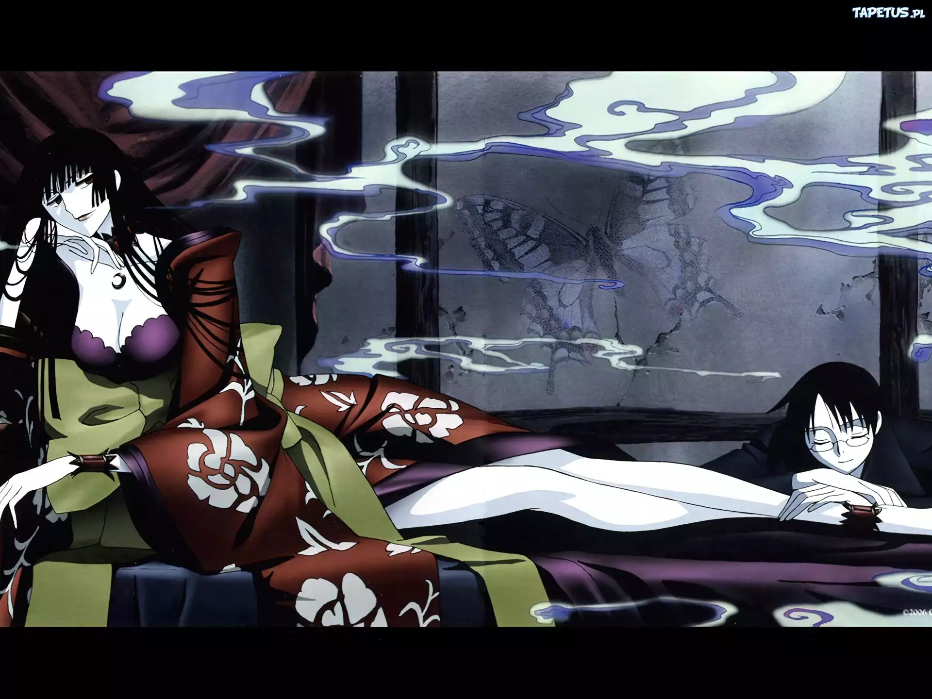 dym, kobieta, nogi, Xxxholic