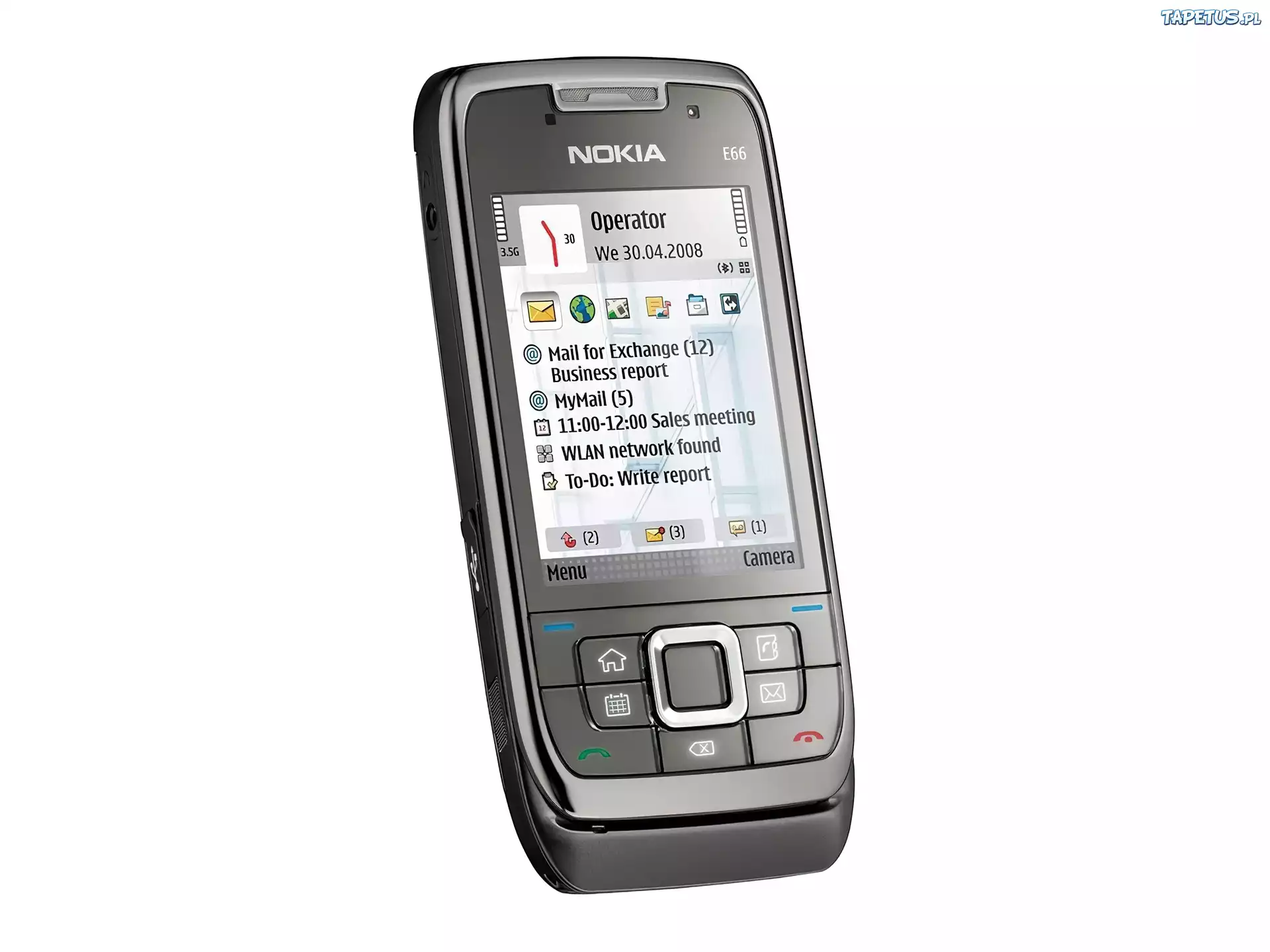 Nokia E66, 3.5G, Szary, Wyświetlacz