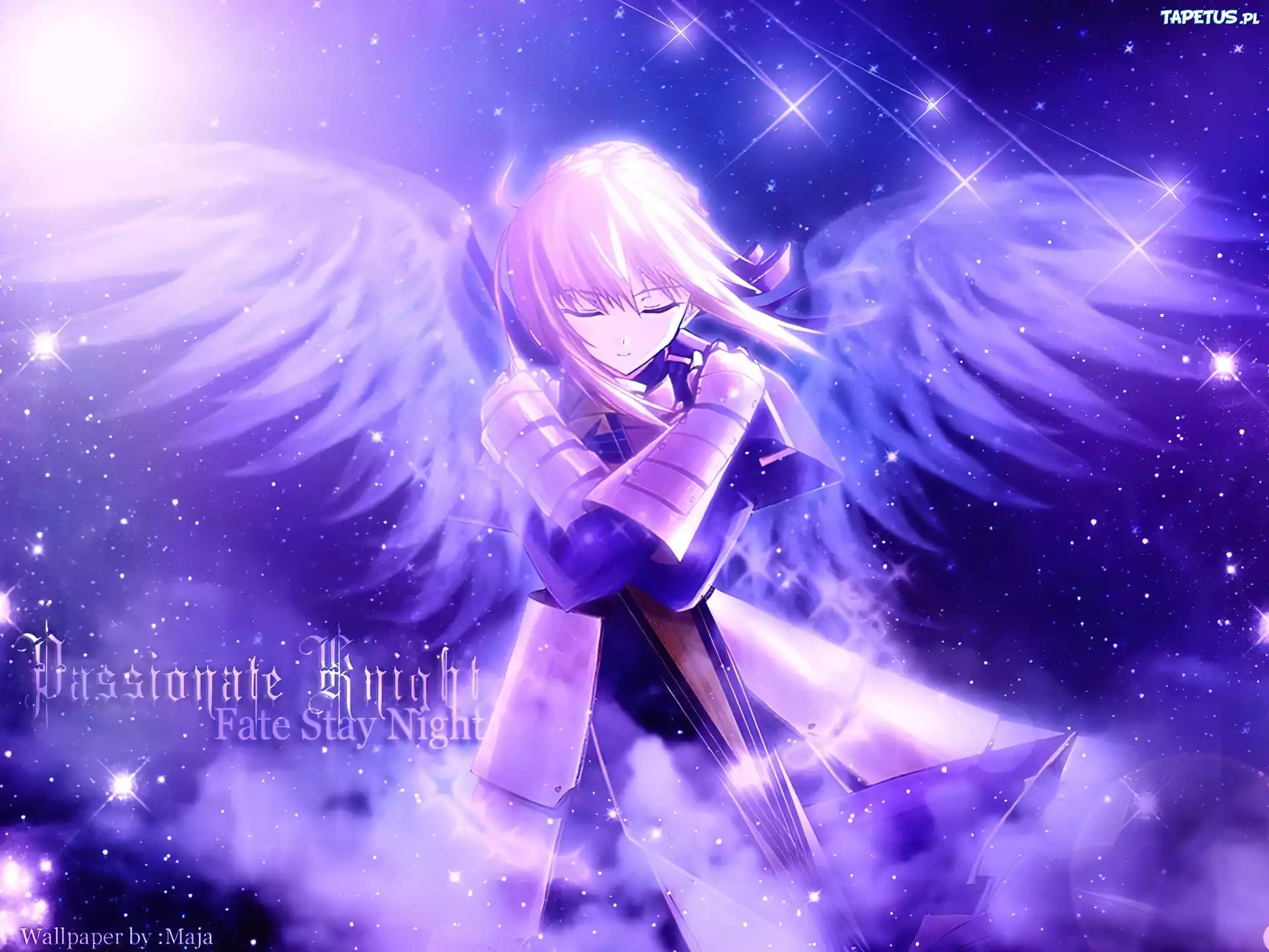 Fate Stay Night, kobieta, skrzydła, zbroja