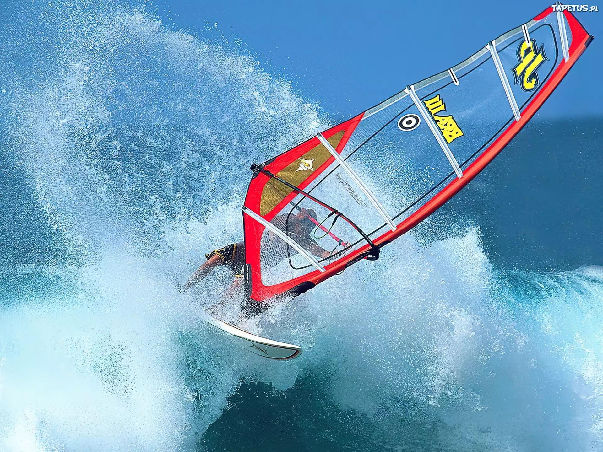 Windsurfing,deska , fala , morze