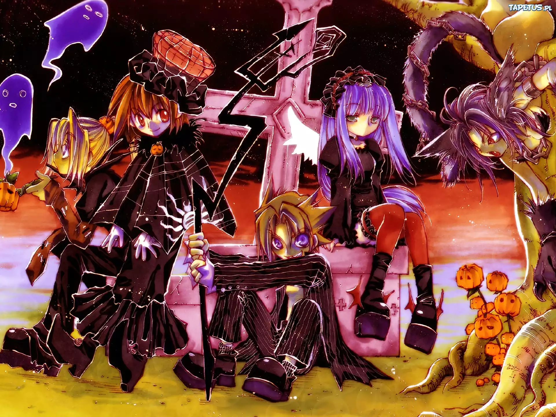 Erementar Gerad, haloween, dzieci, dynie, duchy, krzyż