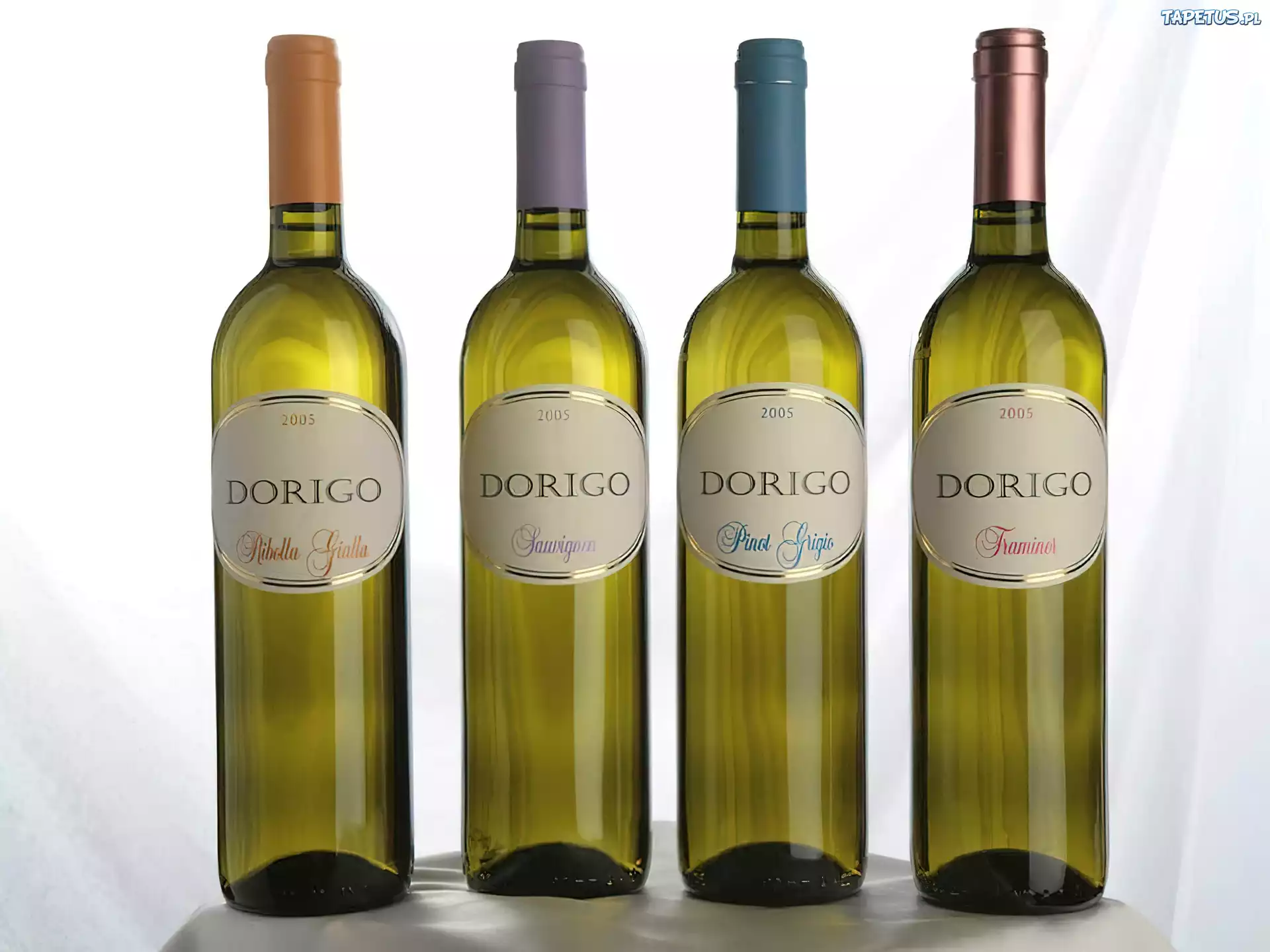Wina, butelki, kolorowe