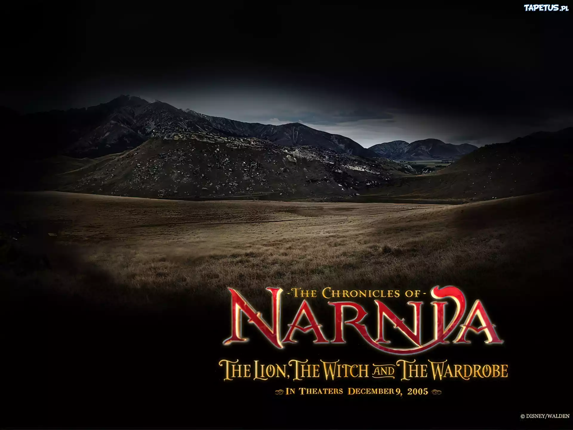 The Chronicles Of Narnia, góry, niebo, napis, pustkowie